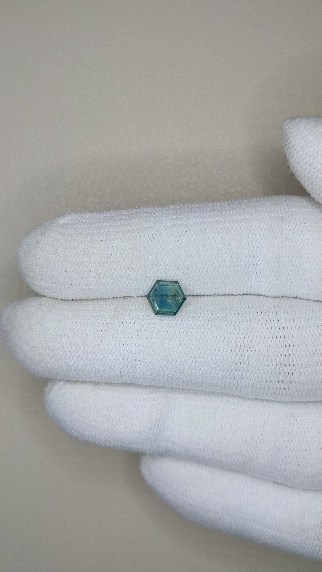 0.77 Ct. Bluish Green Sapphire from Montana Size Video