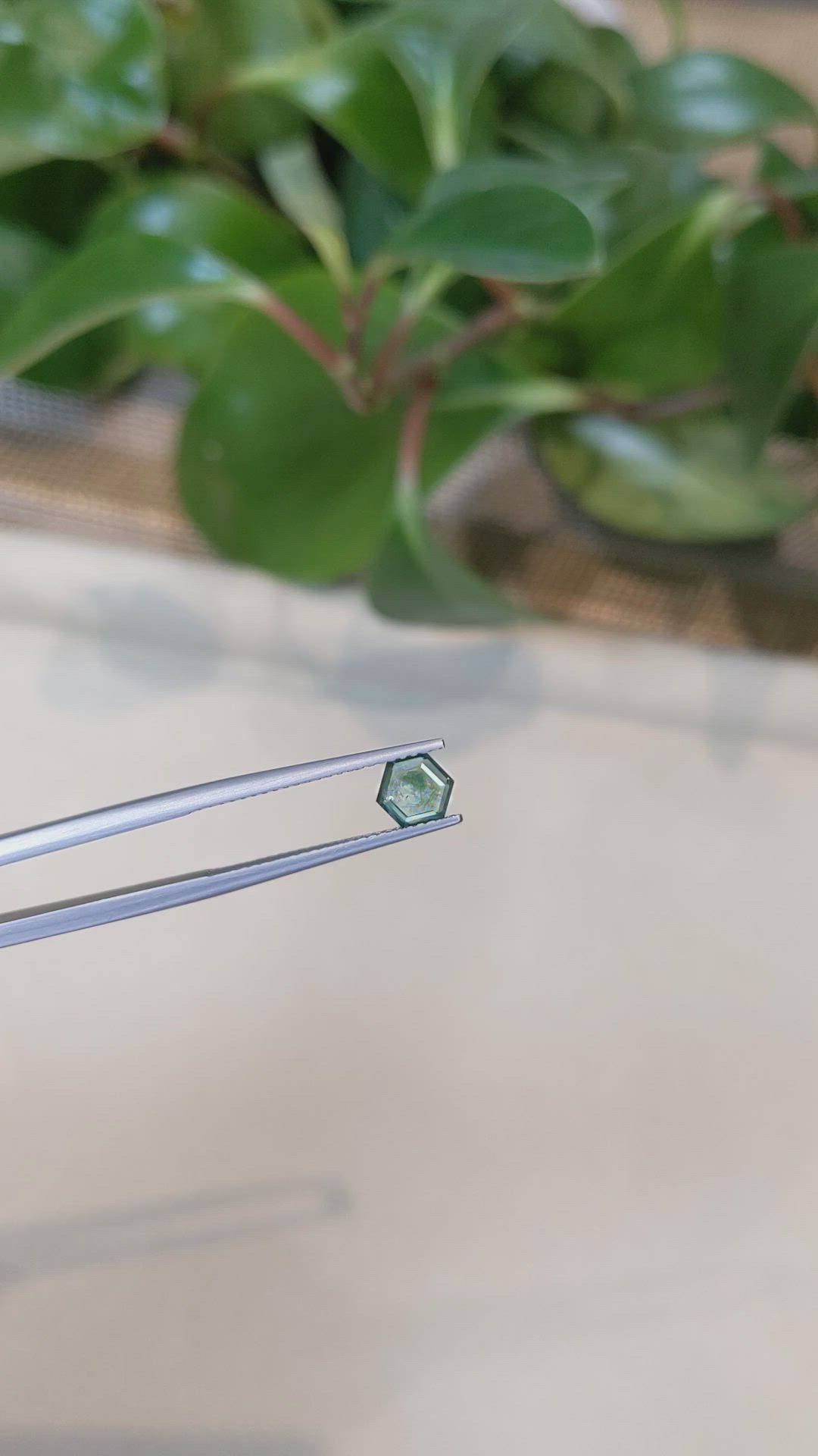0.77 Ct. Bluish Green Sapphire from Montana Size Video