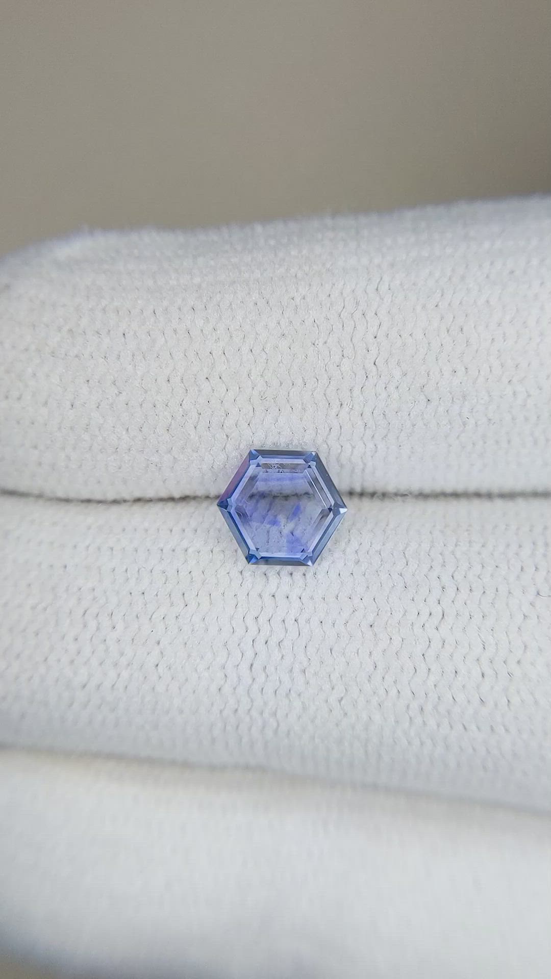 0.91 Ct. Purplish Blue Sapphire from Montana Size Video