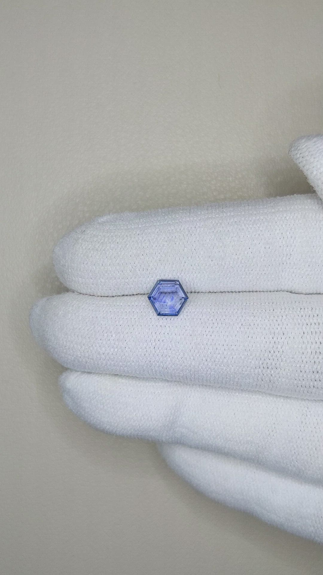 0.91 Ct. Purplish Blue Sapphire from Montana Size Video