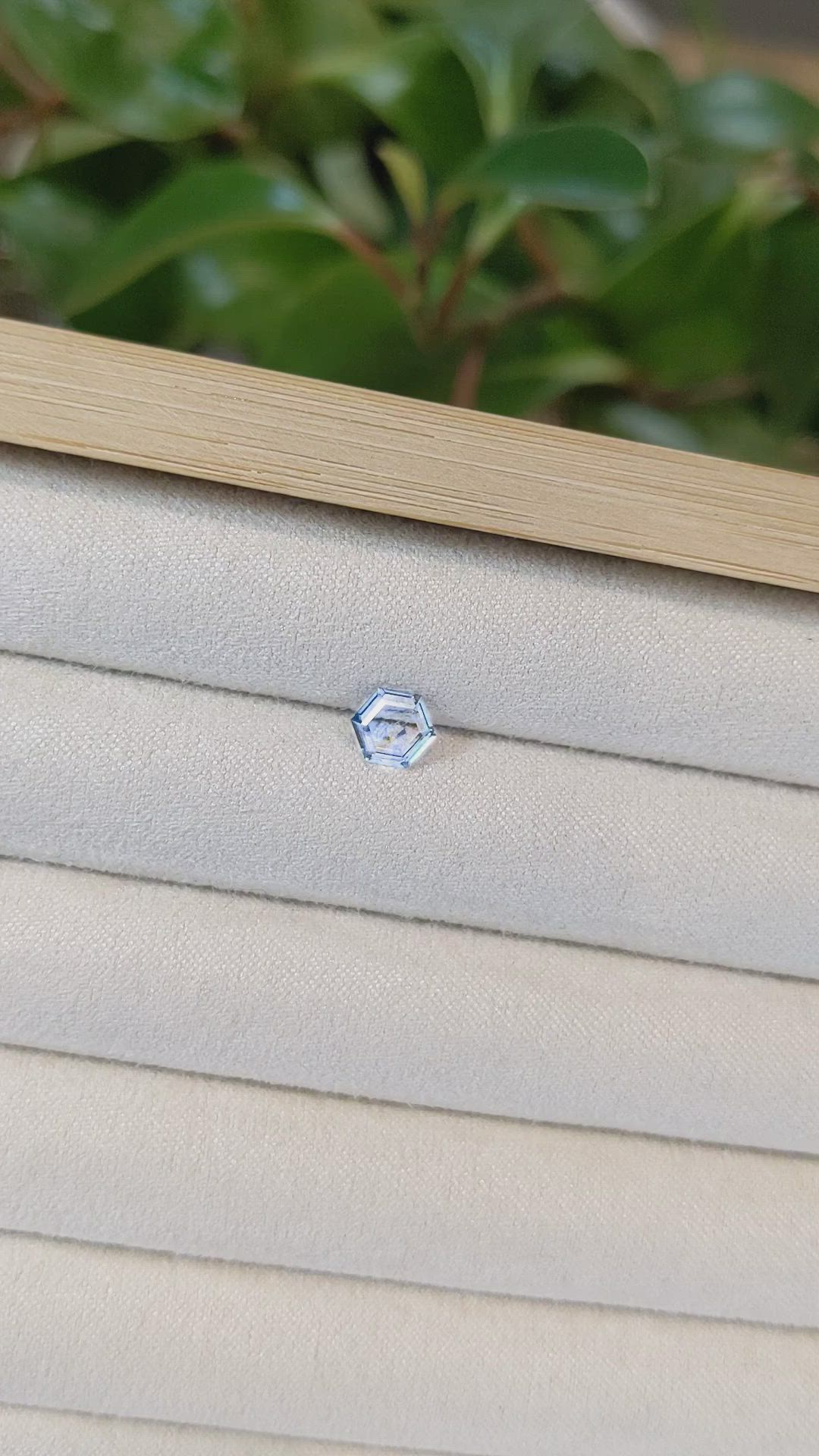 0.91 Ct. Purplish Blue Sapphire from Montana Size Video