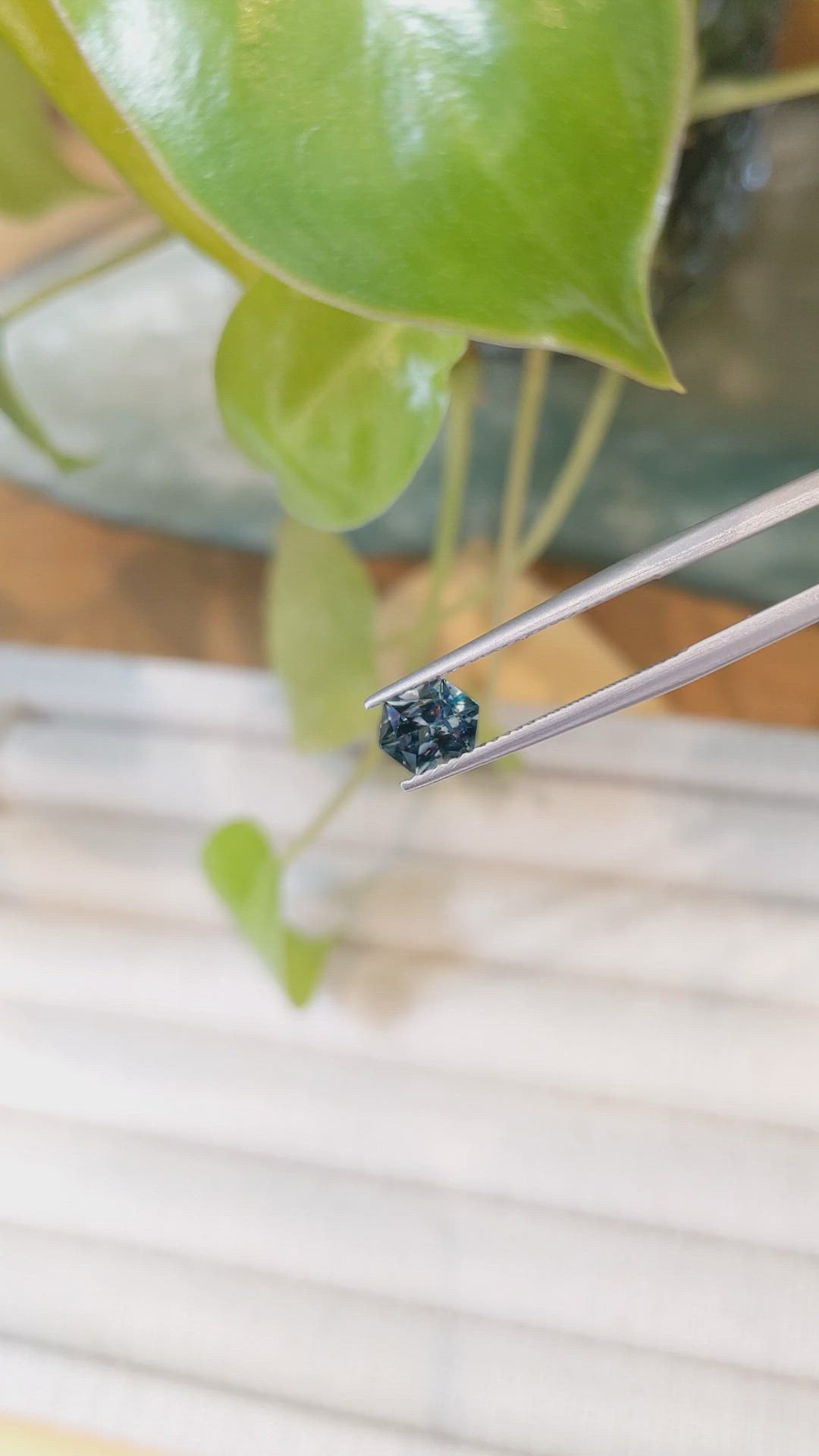 0.87 Ct. Bluish Green Sapphire from Montana Size Video