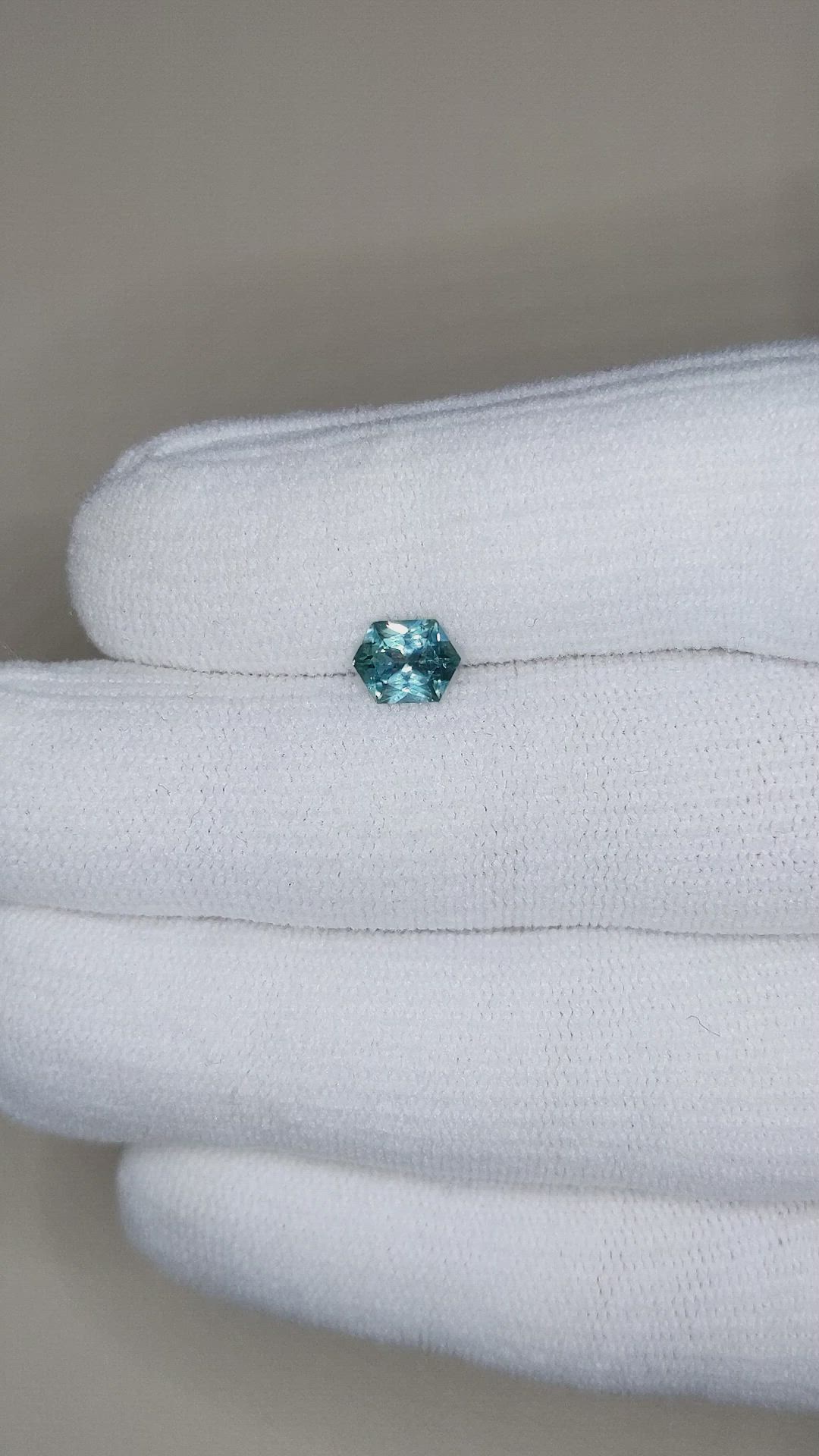 0.87 Ct. Bluish Green Sapphire from Montana Size Video