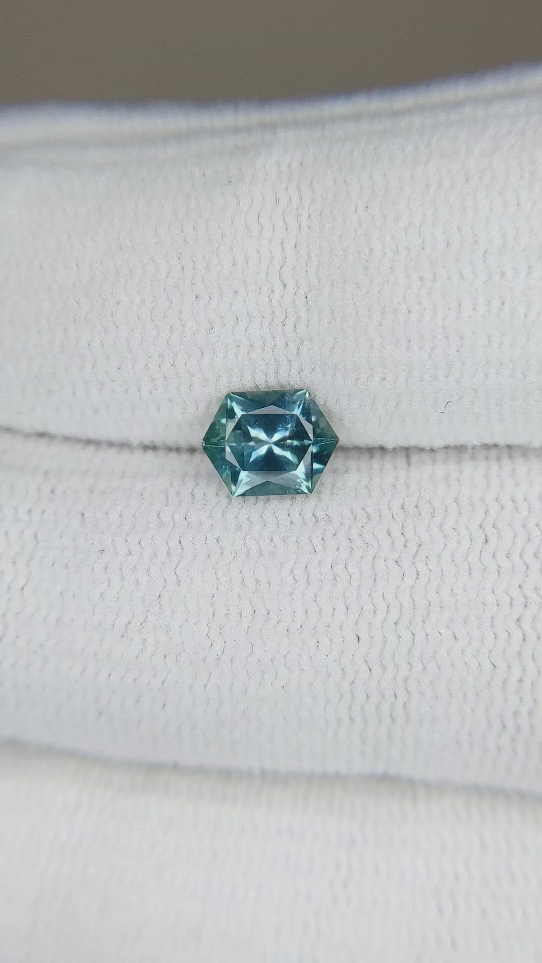 0.87 Ct. Bluish Green Sapphire from Montana Size Video