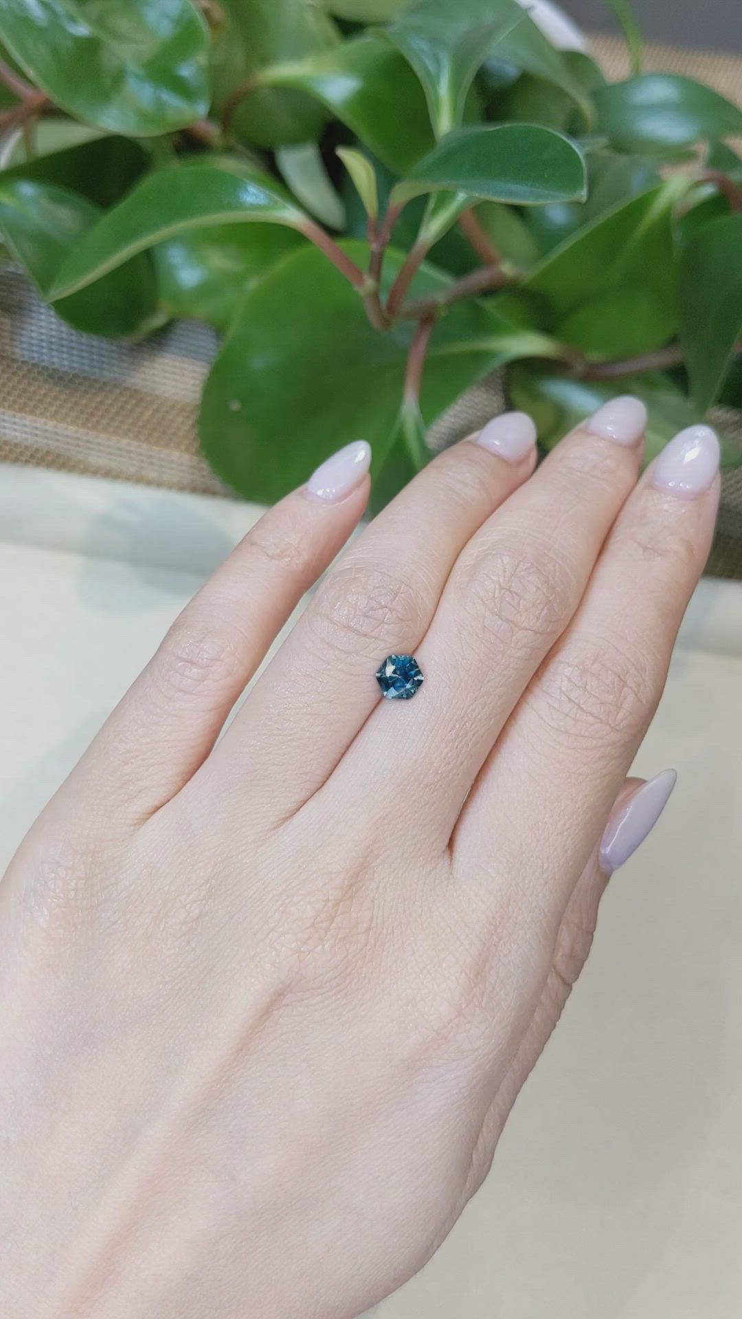 0.85 Ct. Greenish Blue Sapphire from Montana Size Video