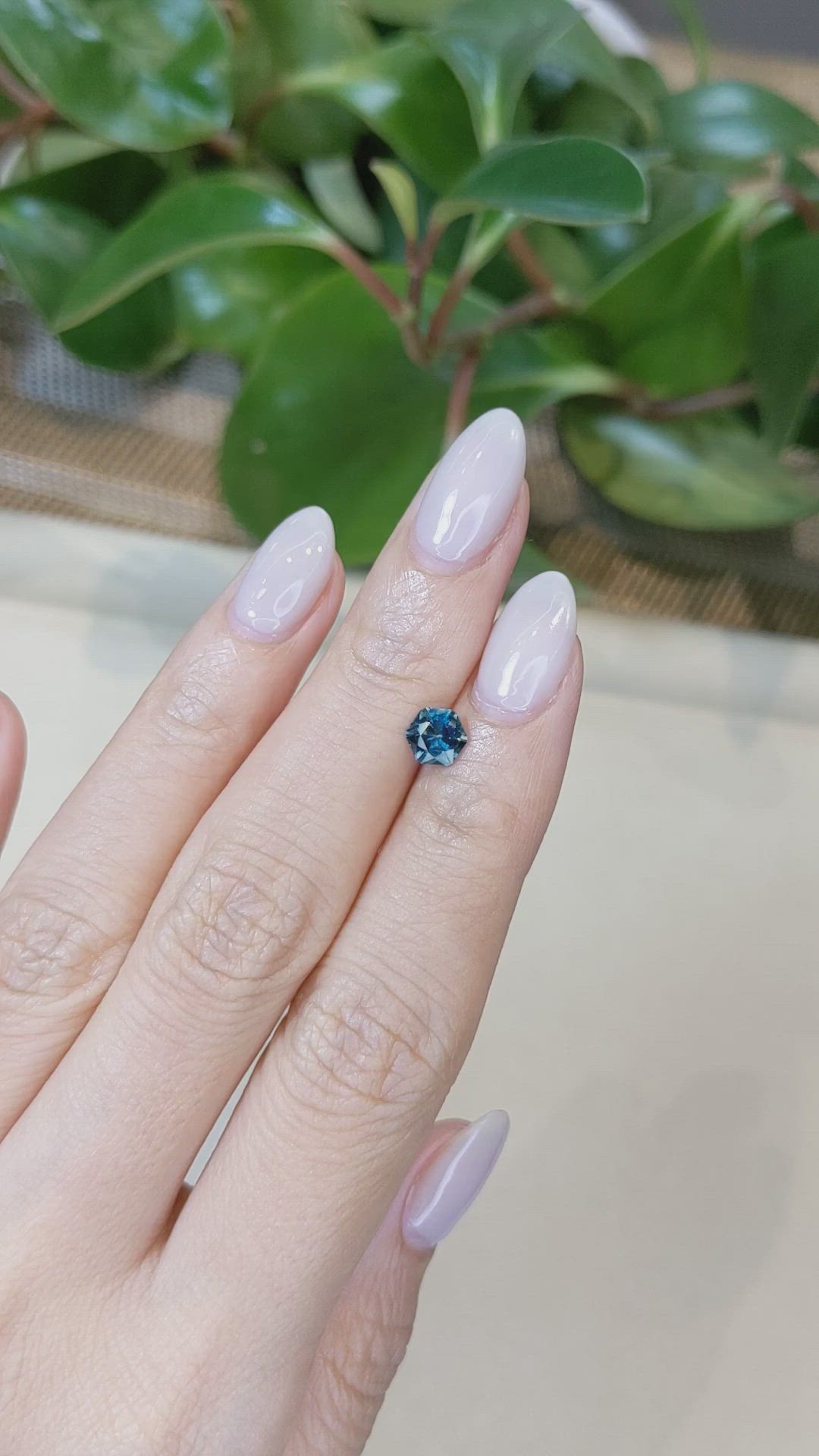 0.85 Ct. Greenish Blue Sapphire from Montana Size Video