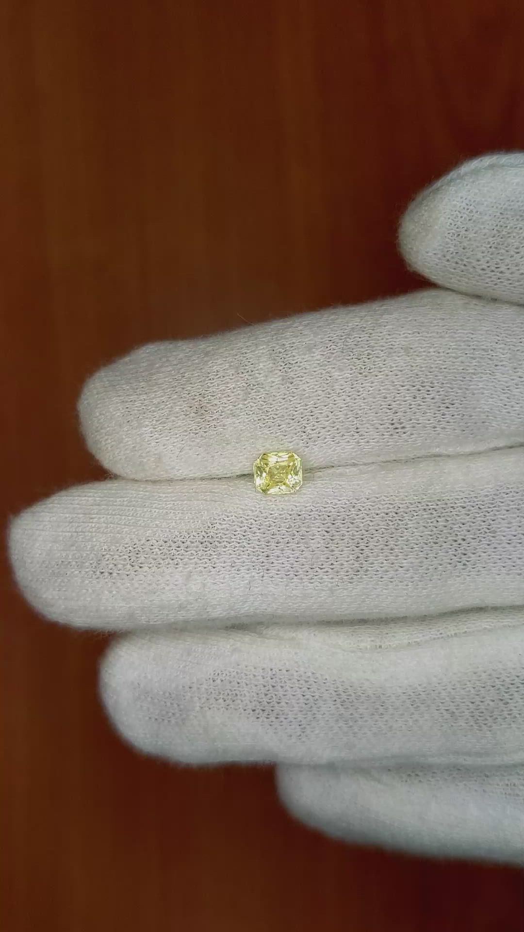 0.70 Ct. Yellow Sapphire from Ceylon (Sri Lanka) Size Video