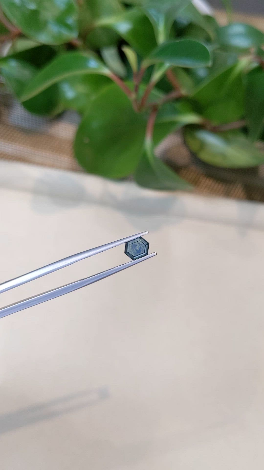 1.05 Ct. Greenish Blue Sapphire from Montana Size Video