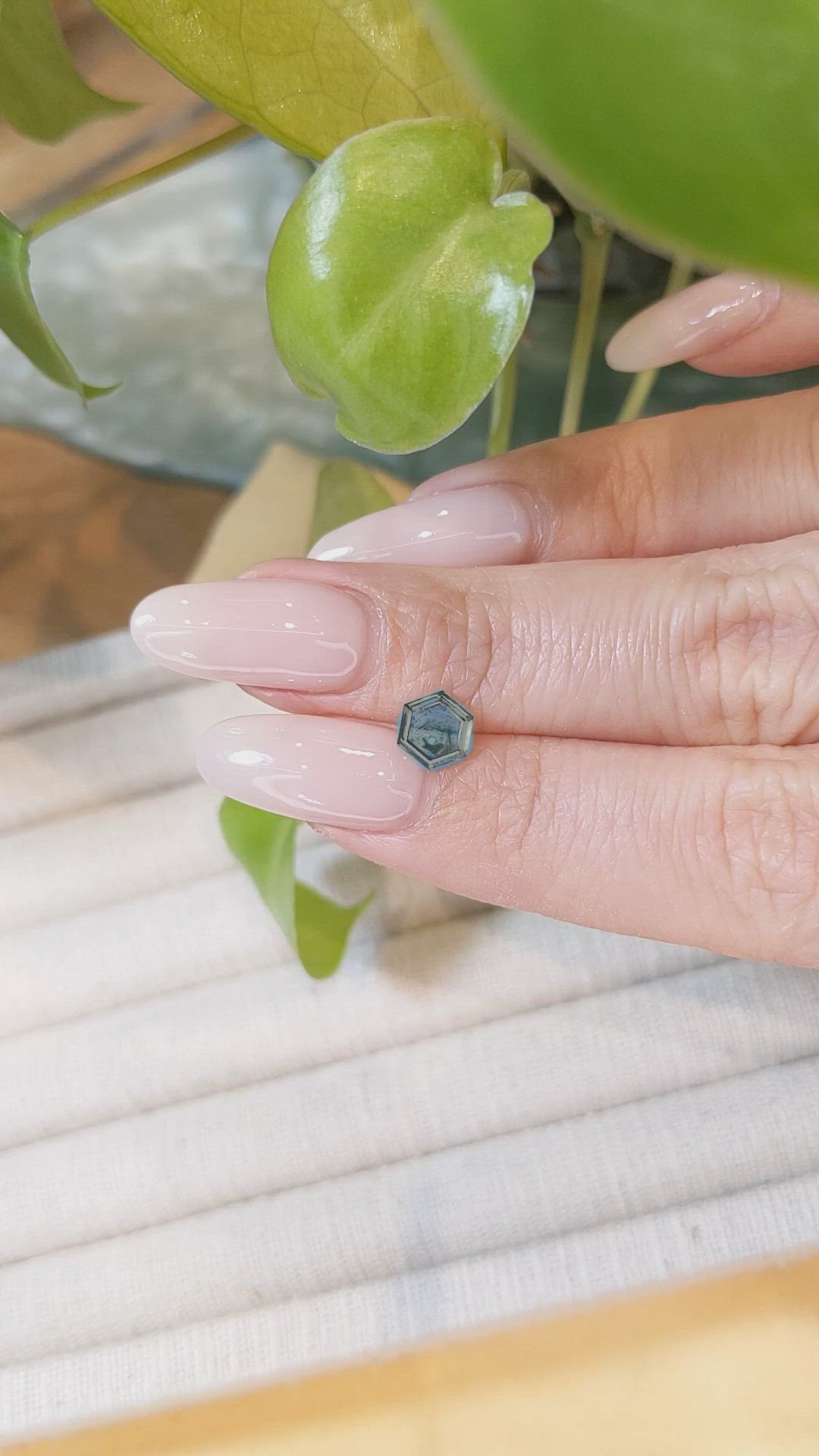 1.05 Ct. Bluish Green Sapphire from Montana Size Video
