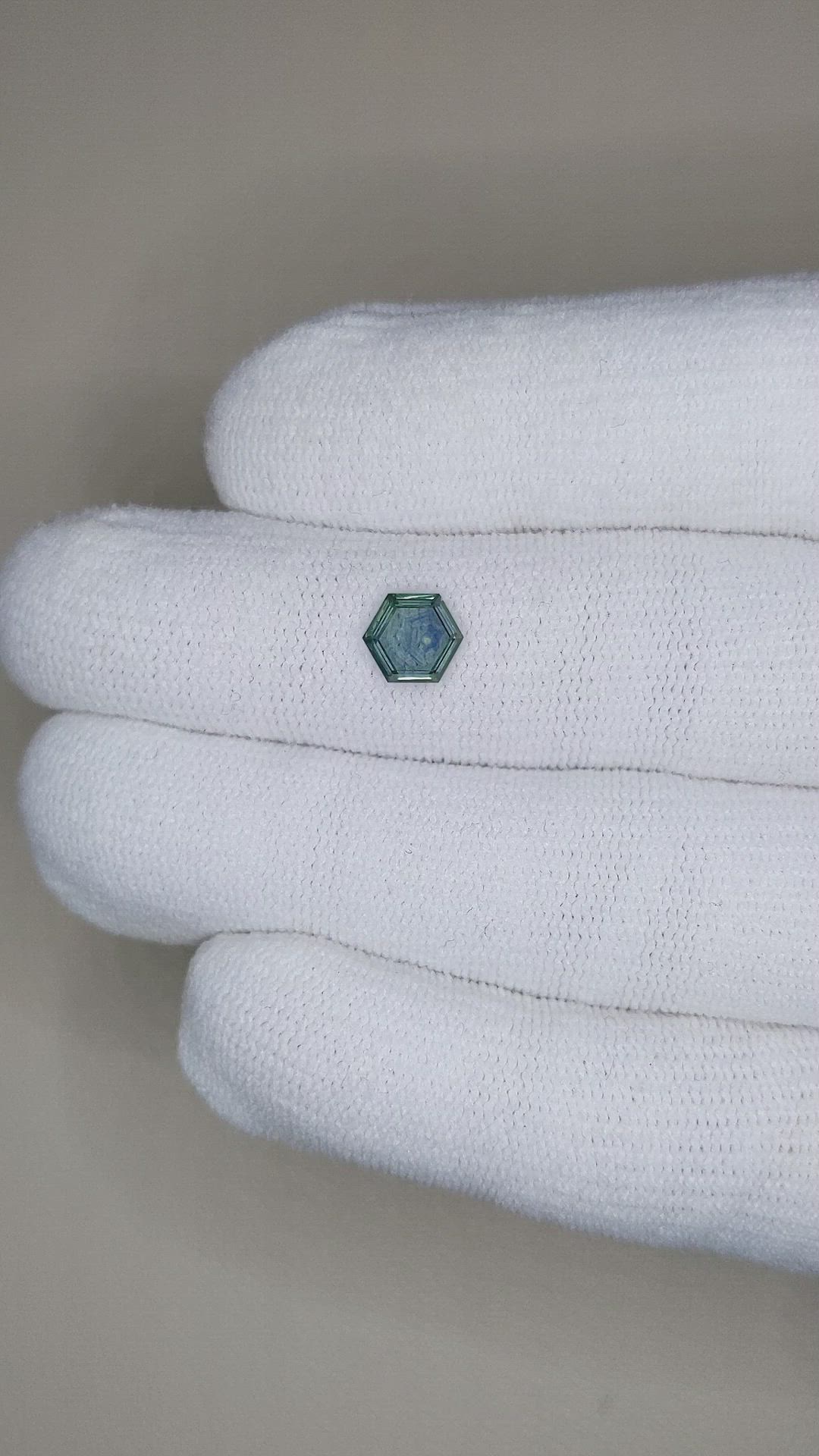 1.05 Ct. Bluish Green Sapphire from Montana Size Video