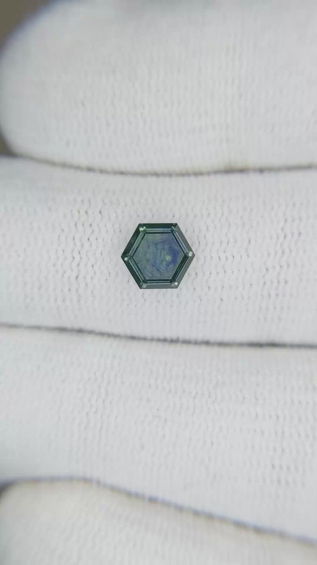 1.05 Ct. Bluish Green Sapphire from Montana Size Video