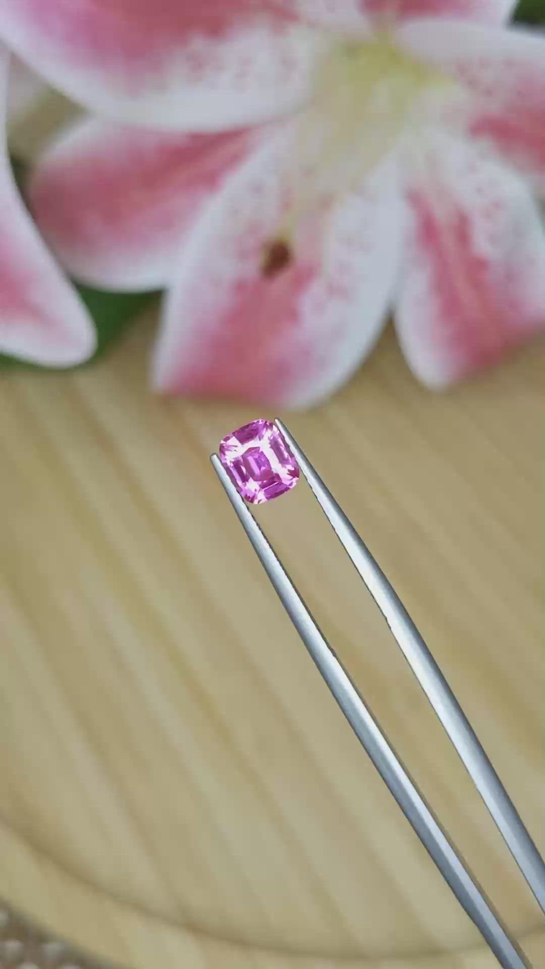 1.20 Ct. Purplish Pink Sapphire from Ceylon (Sri Lanka) Size Video