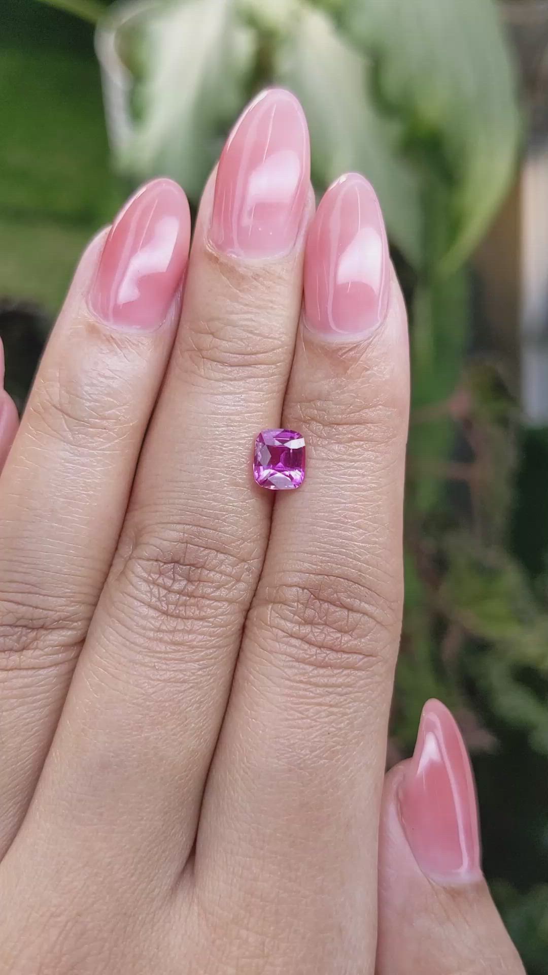 1.20 Ct. Purplish Pink Sapphire from Ceylon (Sri Lanka) Size Video