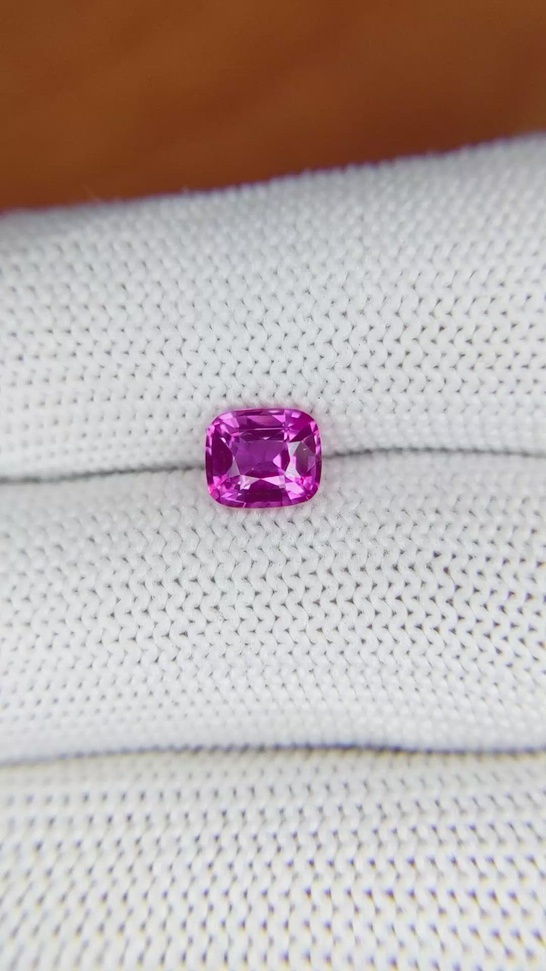 1.20 Ct. Purplish Pink Sapphire from Ceylon (Sri Lanka) Size Video