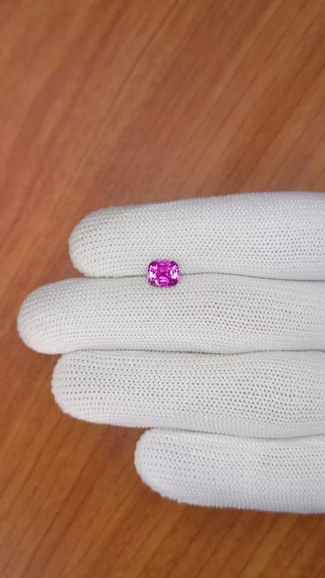 1.20 Ct. Purplish Pink Sapphire from Ceylon (Sri Lanka) Size Video