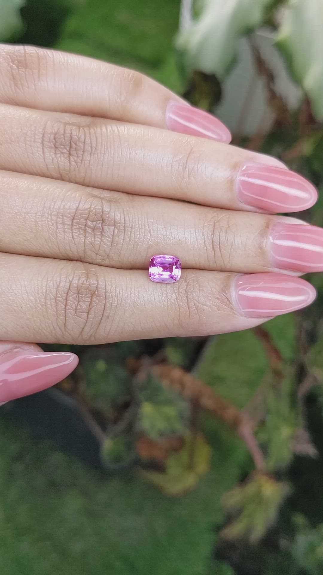1.20 Ct. Purplish Pink Sapphire from Ceylon (Sri Lanka) Size Video