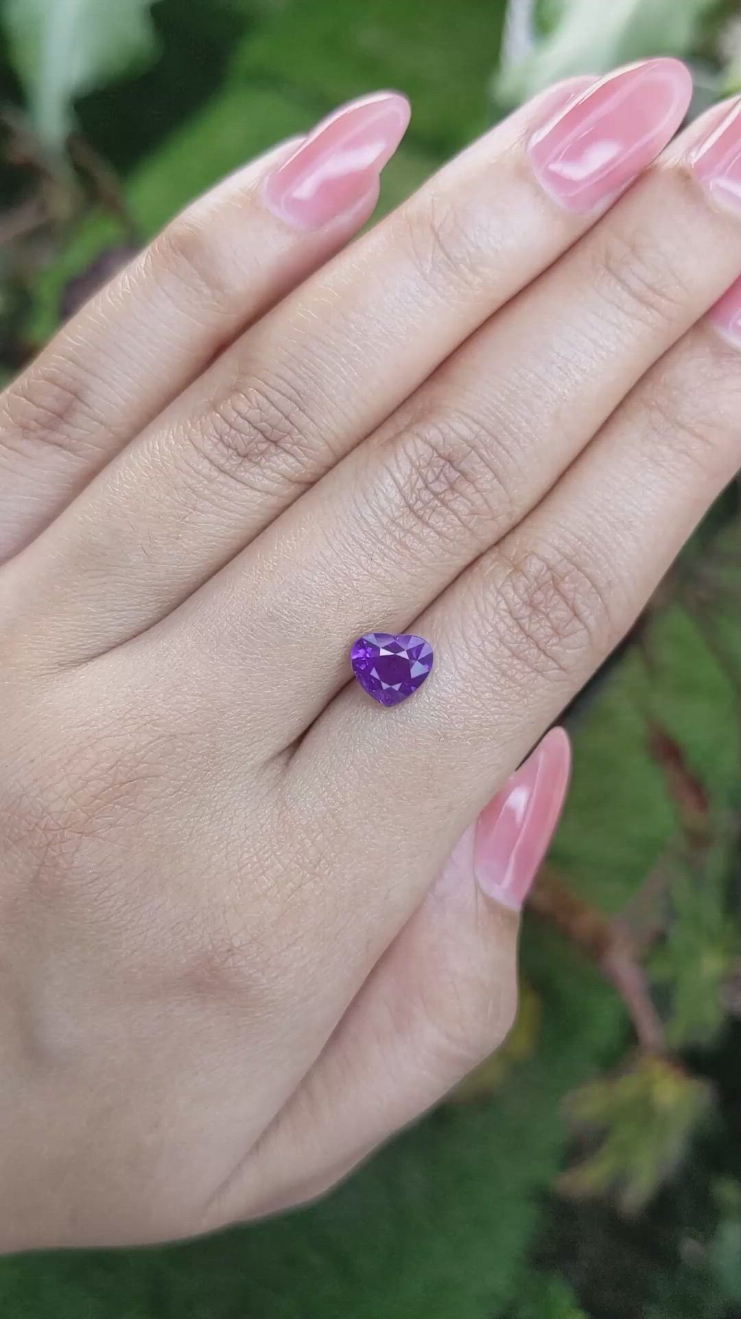 2.17 Ct. Pinkish Purple Sapphire from Ceylon (Sri Lanka) Size Video