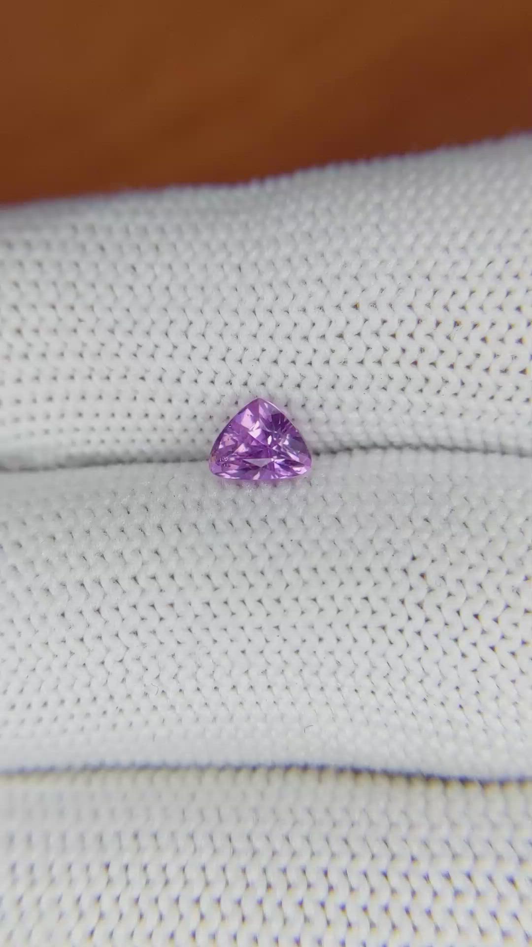 0.67 Ct. Pinkish Purple Sapphire from Ceylon (Sri Lanka) Size Video