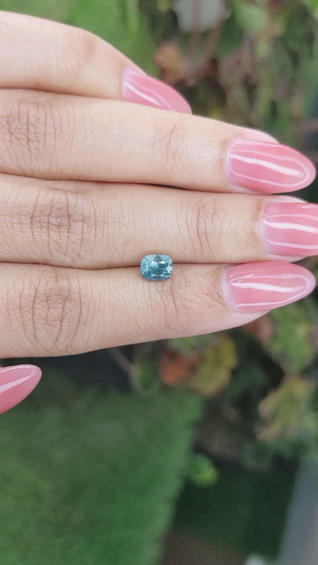 1.05 Ct. Greenish Blue Sapphire from Madagascar Size Video