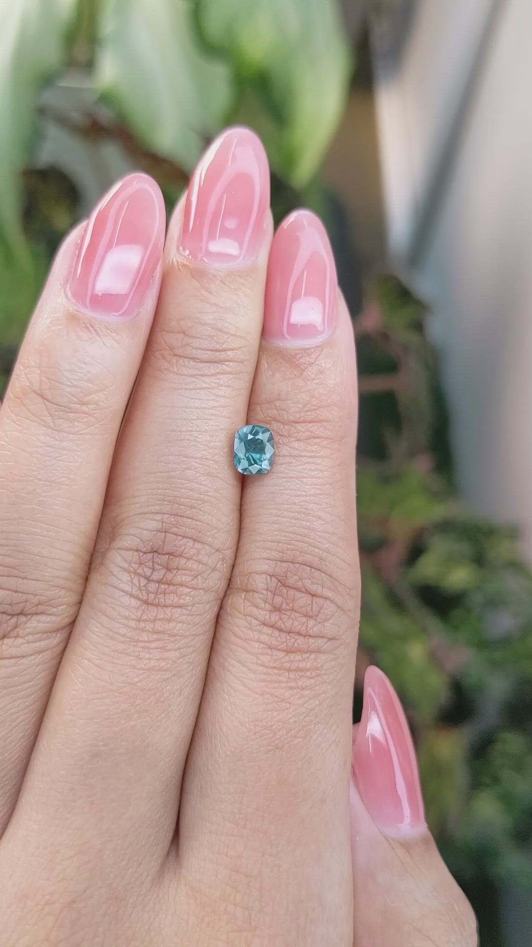 1.05 Ct. Greenish Blue Sapphire from Madagascar Size Video