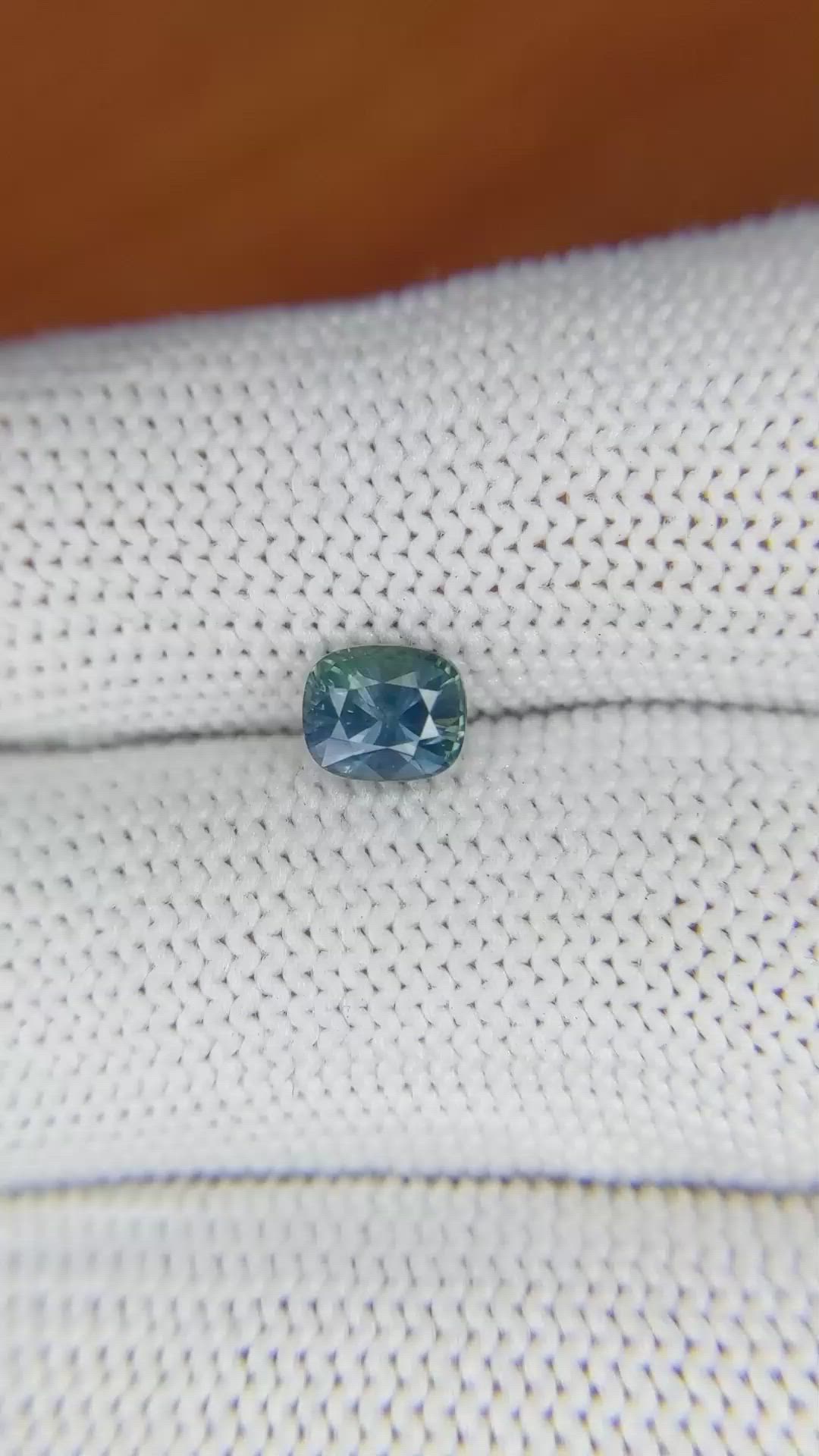 1.05 Ct. Greenish Blue Sapphire from Madagascar Size Video