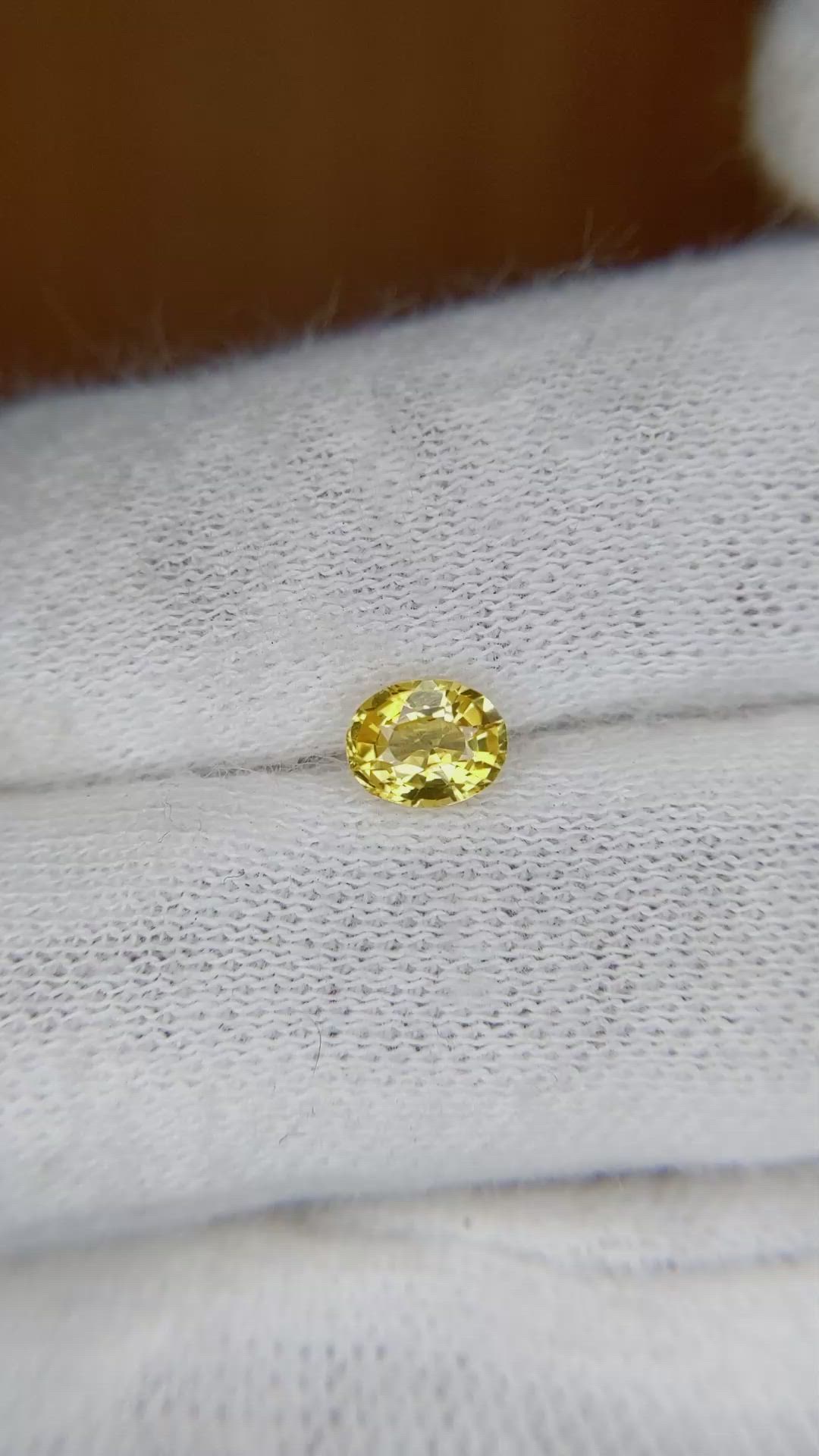 0.57 Ct. Yellow Sapphire from Ceylon (Sri Lanka) Size Video