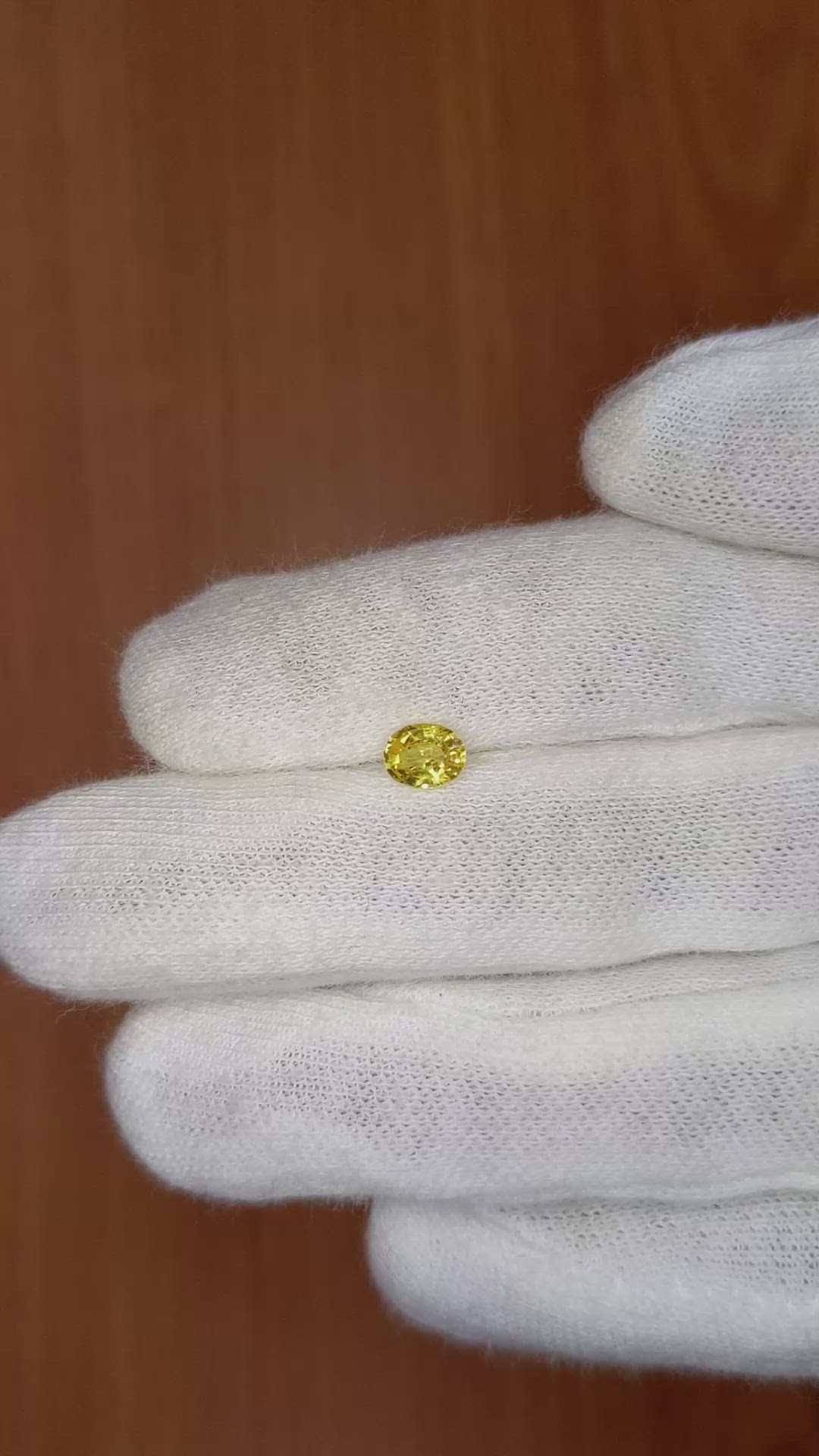 0.57 Ct. Yellow Sapphire from Ceylon (Sri Lanka) Size Video