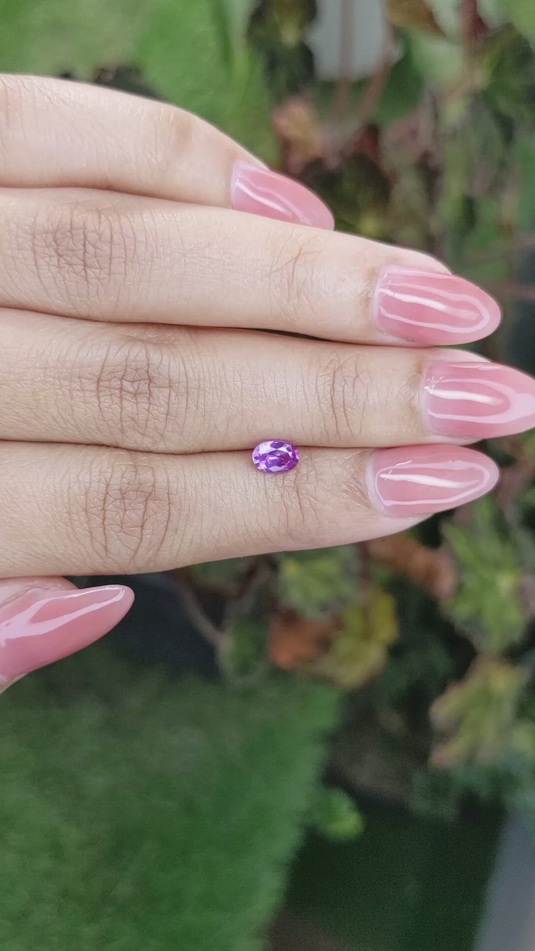 0.60 Ct. Purplish Pink Sapphire from Ceylon (Sri Lanka) Size Video