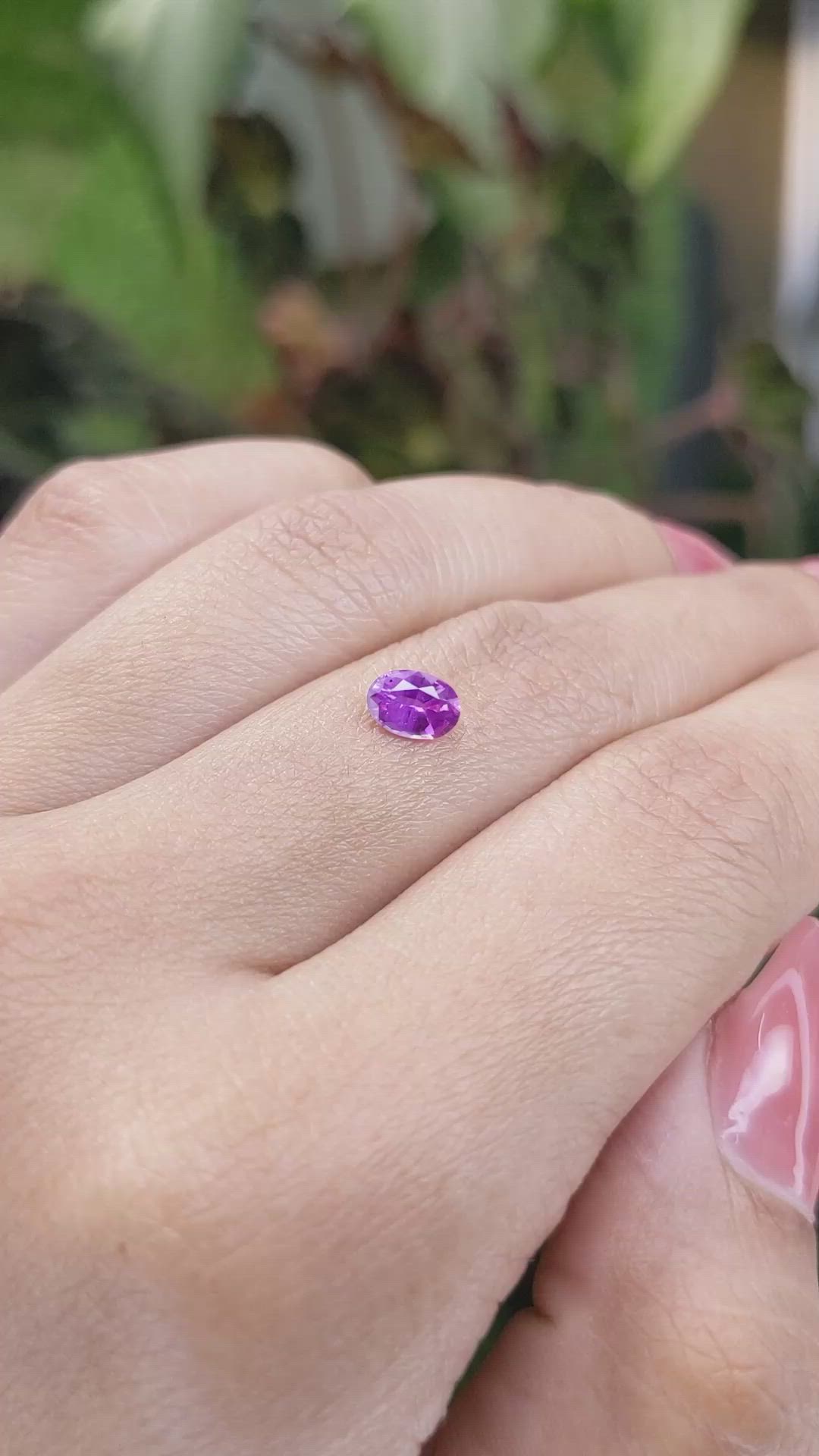0.60 Ct. Purplish Pink Sapphire from Ceylon (Sri Lanka) Size Video