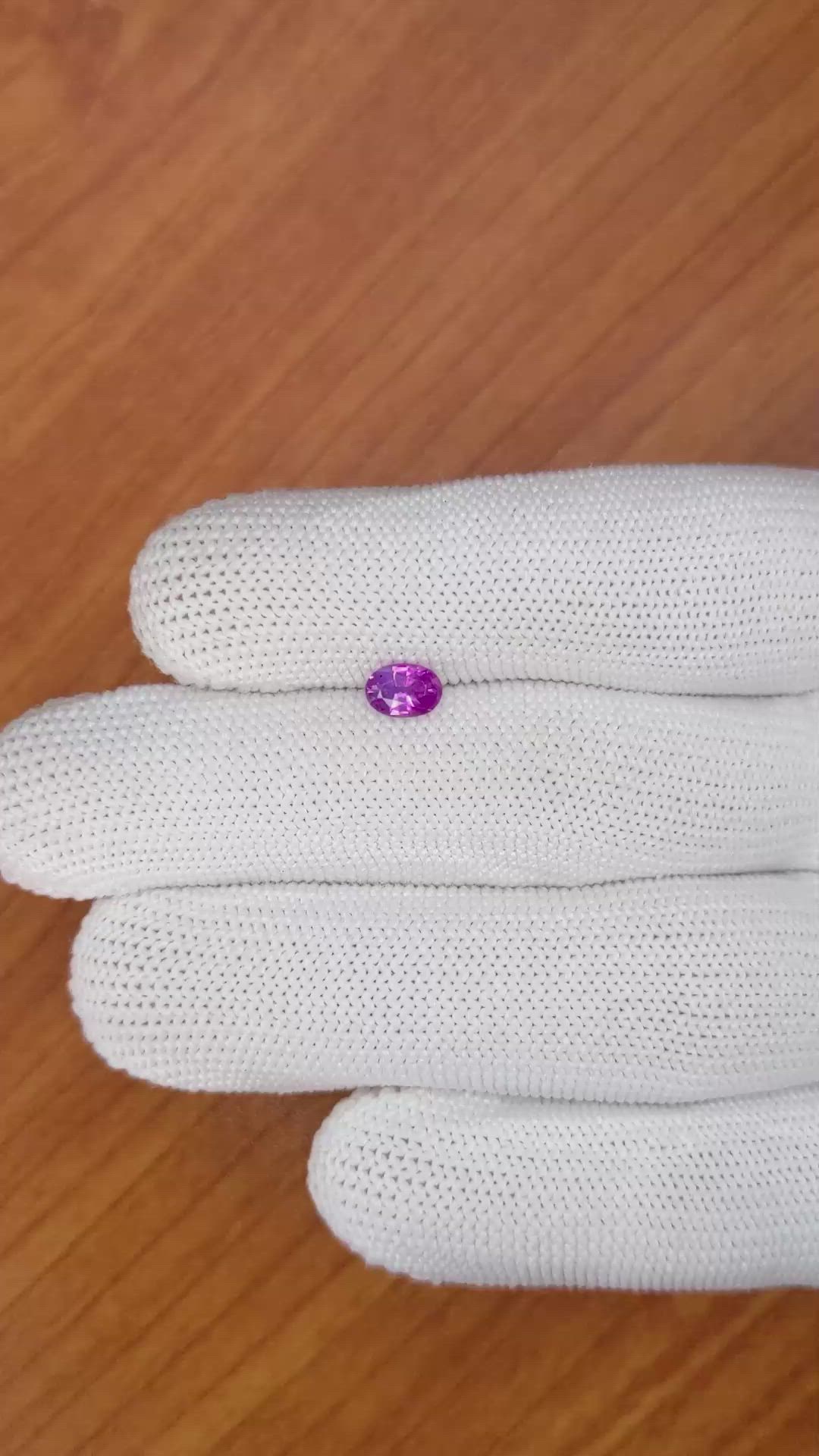 0.60 Ct. Purplish Pink Sapphire from Ceylon (Sri Lanka) Size Video