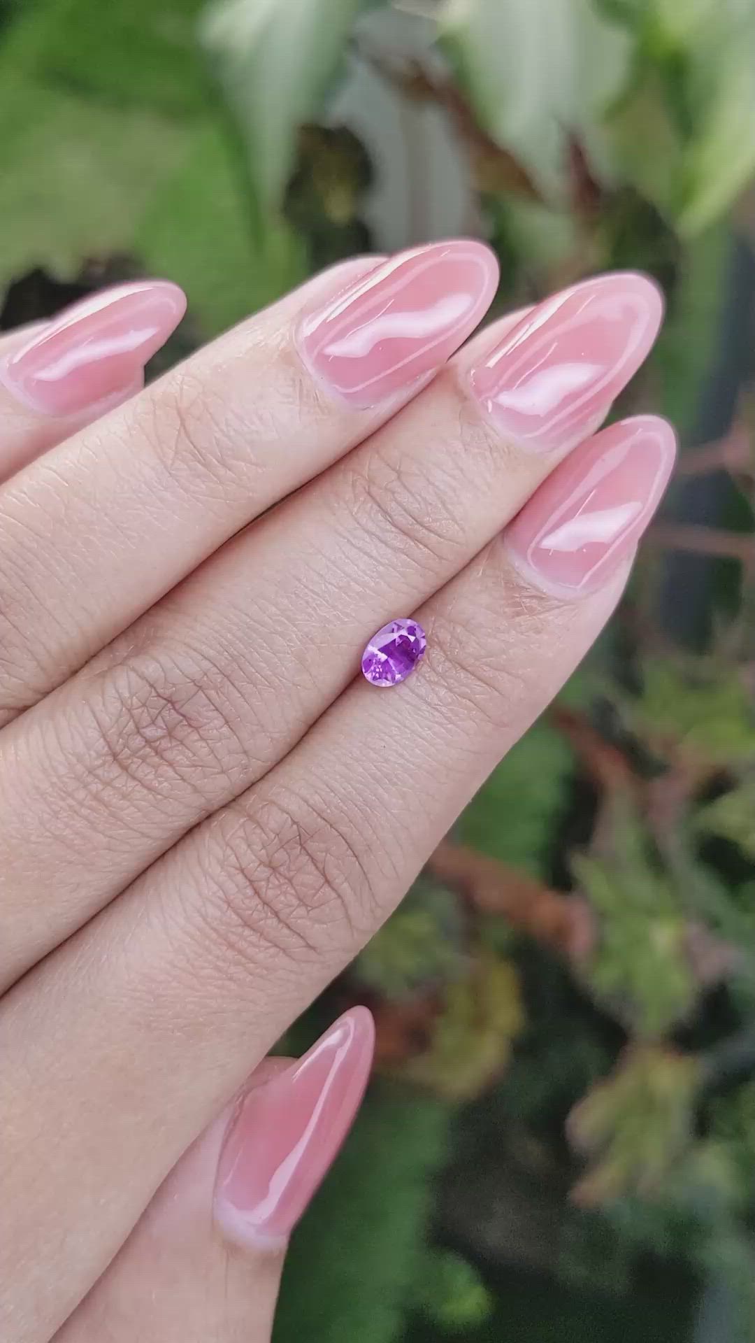 0.60 Ct. Purplish Pink Sapphire from Ceylon (Sri Lanka) Size Video