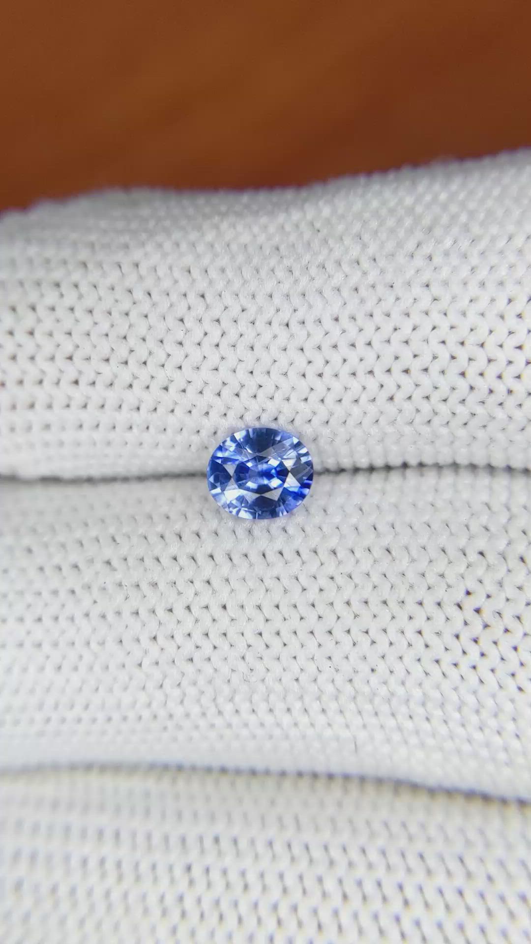 0.68 Ct. Blue Sapphire from Ceylon (Sri Lanka) Size Video