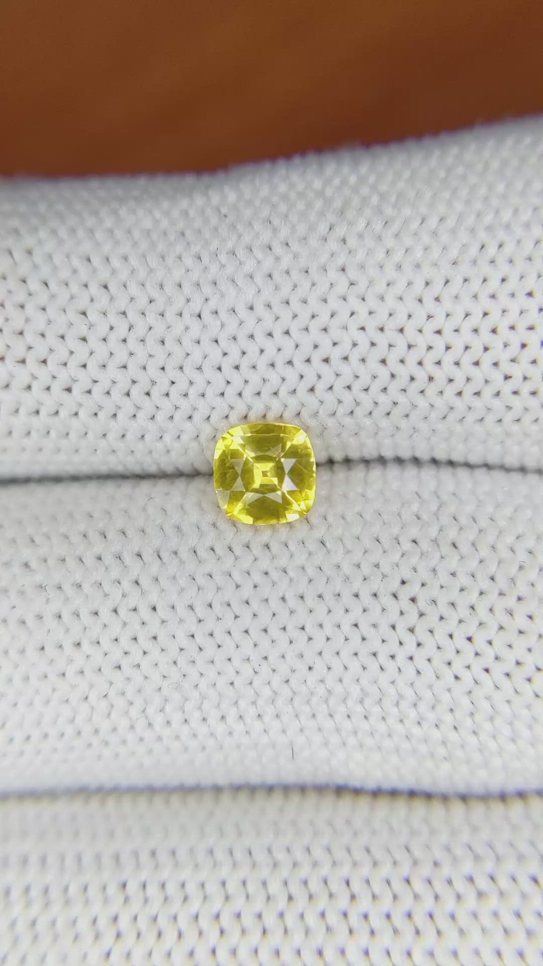 0.74 Ct. Yellow Sapphire from Ceylon (Sri Lanka) Size Video