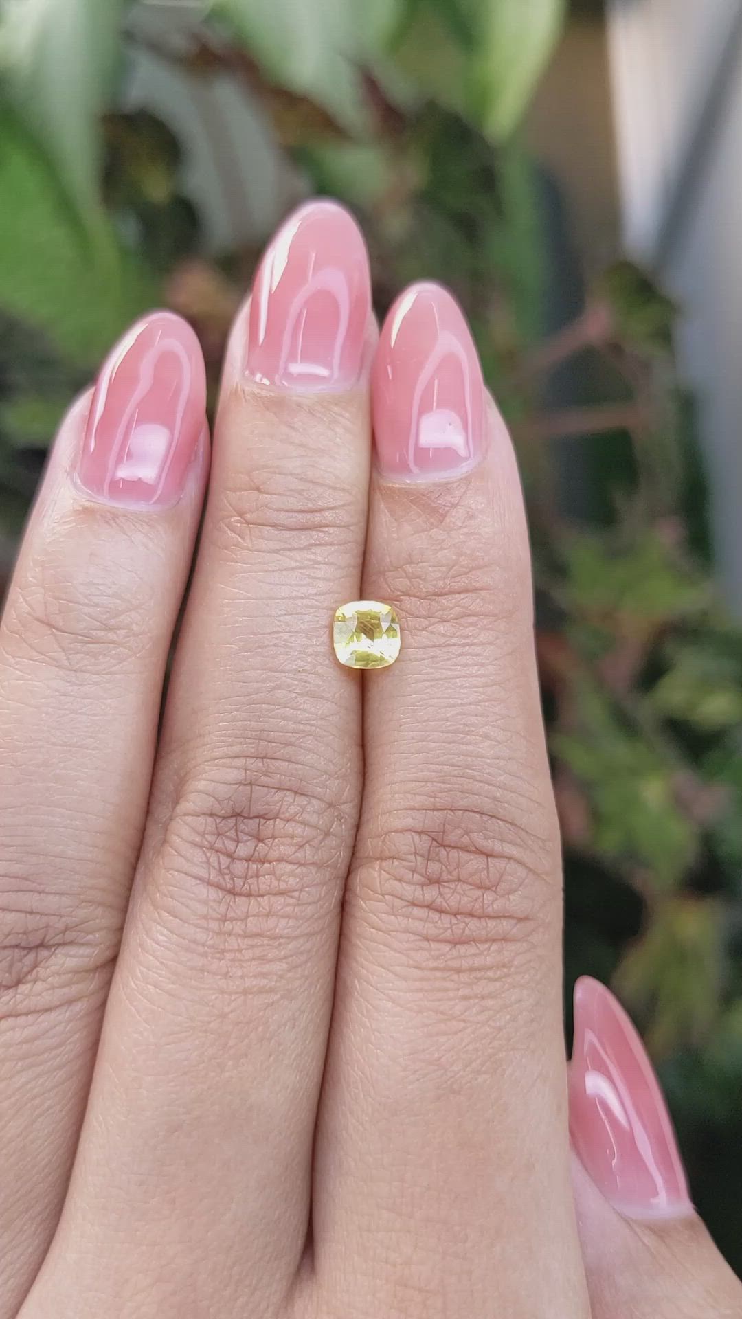 0.74 Ct. Yellow Sapphire from Ceylon (Sri Lanka) Size Video