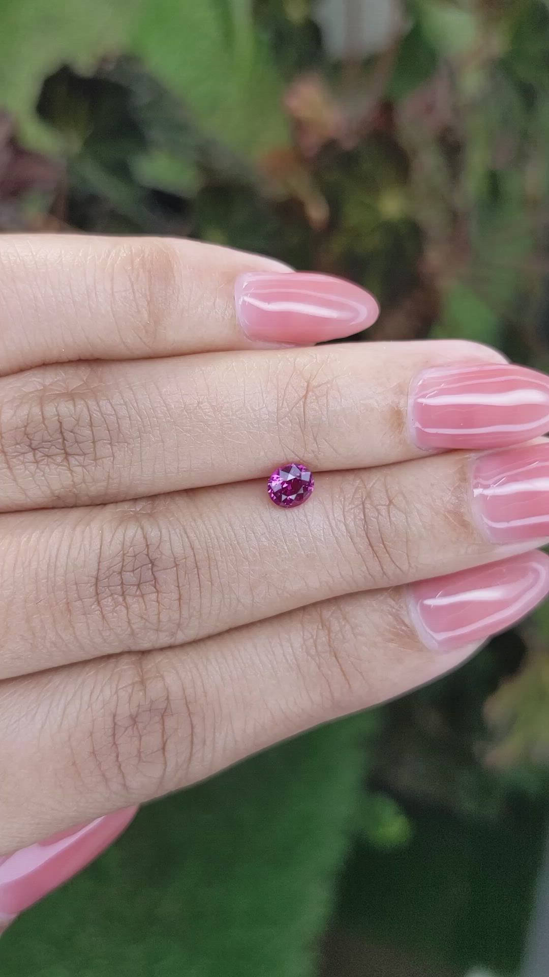 0.52 Ct. Reddish Pink Sapphire from Ceylon (Sri Lanka) Size Video