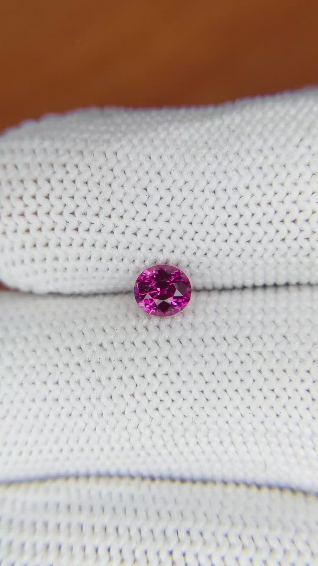 0.52 Ct. Reddish Pink Sapphire from Ceylon (Sri Lanka) Size Video