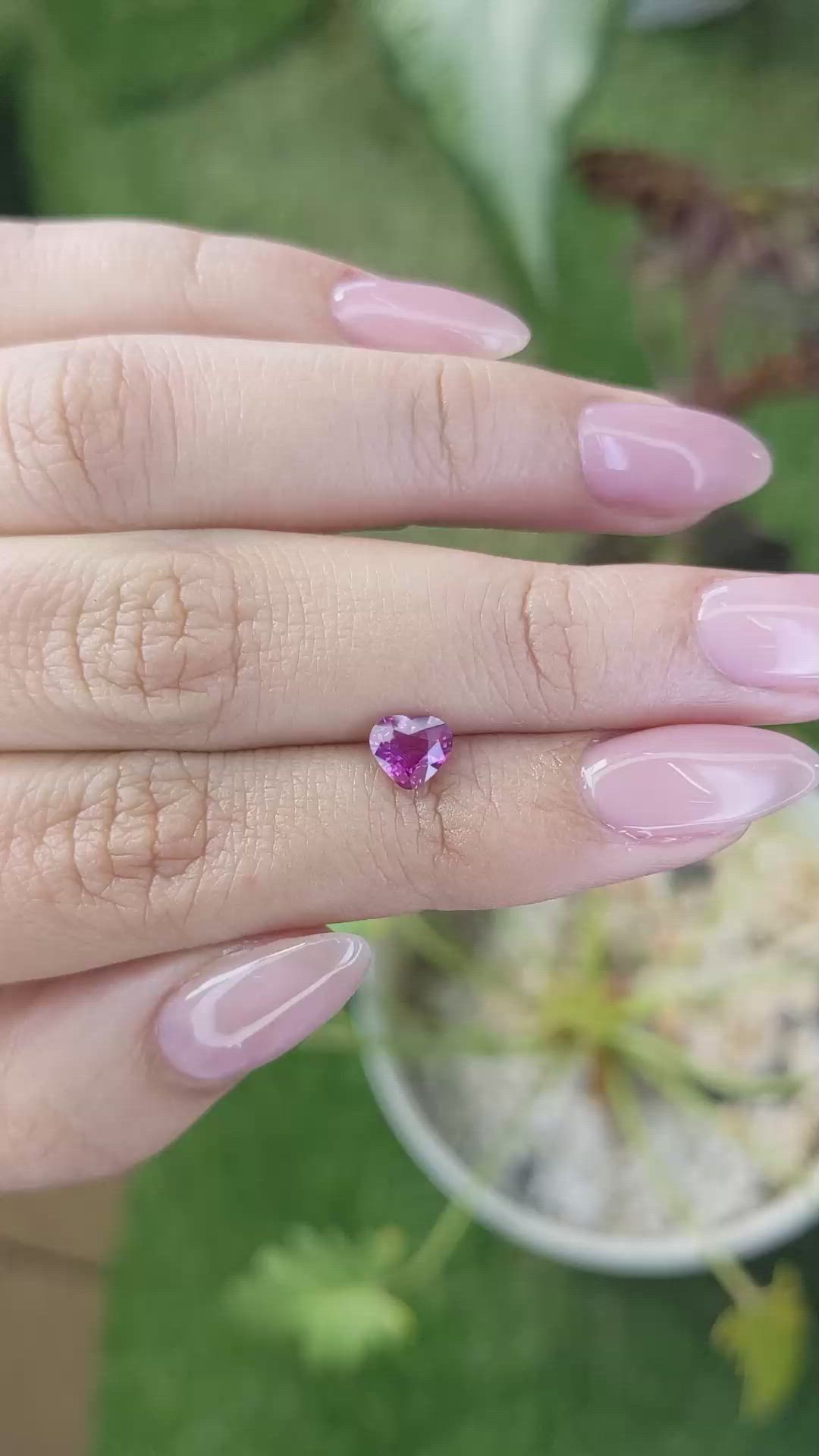 0.70 Ct. Purplish Pink Sapphire from Ceylon (Sri Lanka) Size Video
