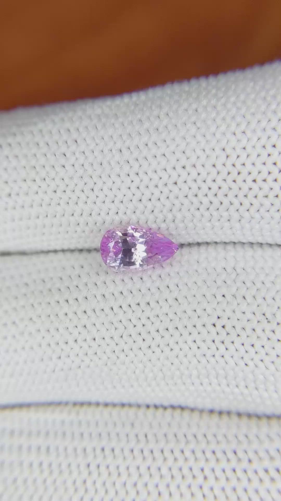 1.27 Ct. Pinkish Purple Sapphire from Ceylon (Sri Lanka) Size Video