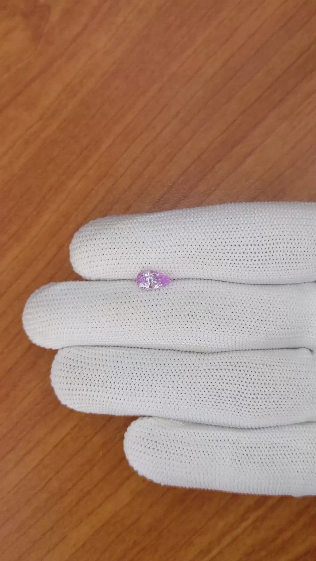 1.27 Ct. Pinkish Purple Sapphire from Ceylon (Sri Lanka) Size Video