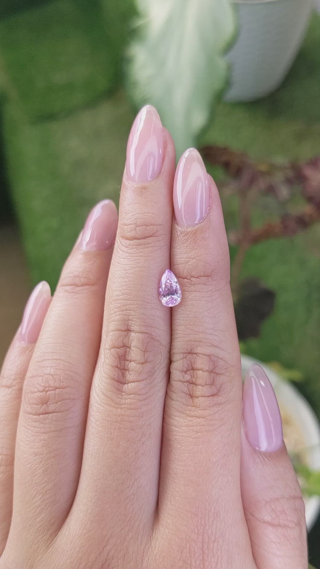 1.27 Ct. Pinkish Purple Sapphire from Ceylon (Sri Lanka) Size Video