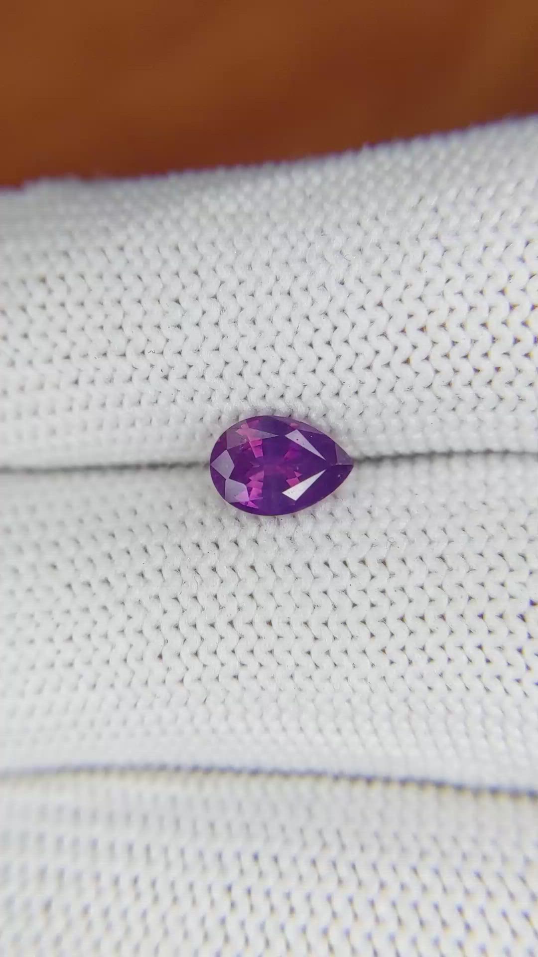 0.99 Ct. Pinkish Purple Sapphire from Ceylon (Sri Lanka) Size Video