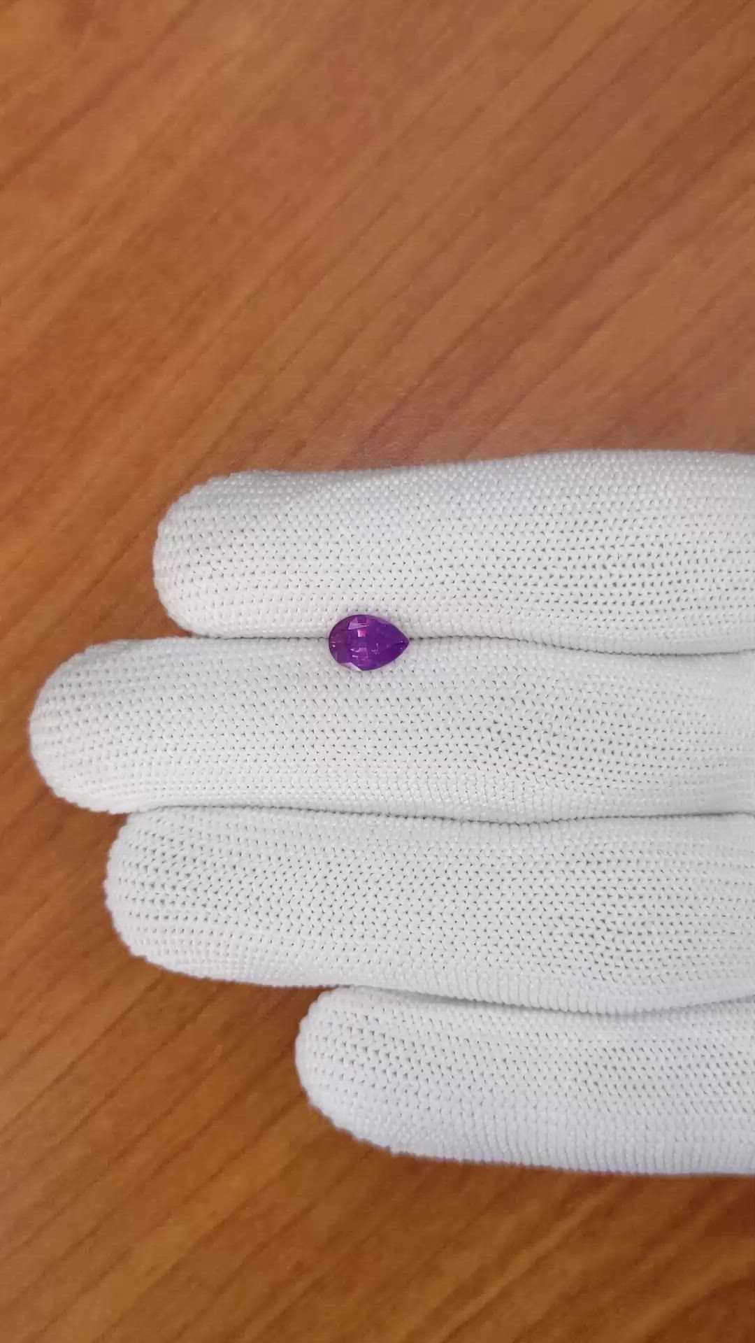 0.99 Ct. Pinkish Purple Sapphire from Ceylon (Sri Lanka) Size Video