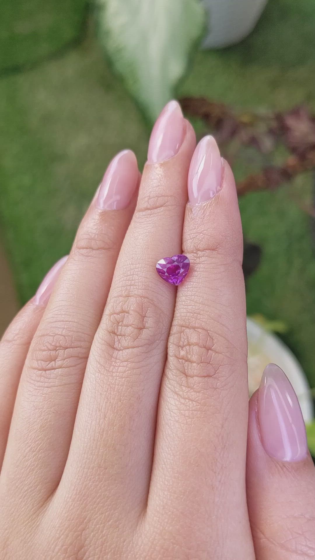 1.76 Ct. Purplish Pink Sapphire from Ceylon (Sri Lanka) Size Video