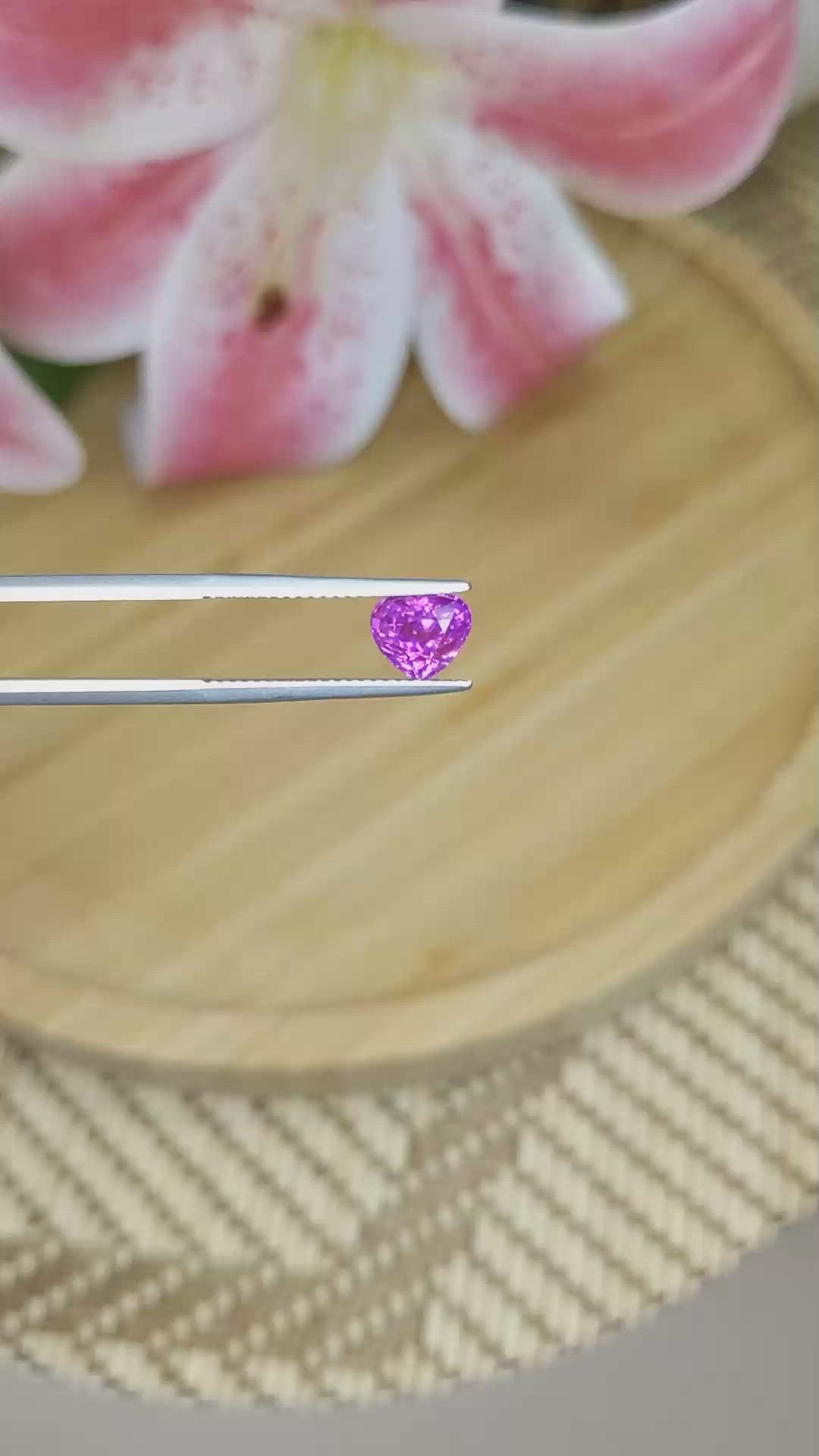 1.76 Ct. Purplish Pink Sapphire from Ceylon (Sri Lanka) Size Video