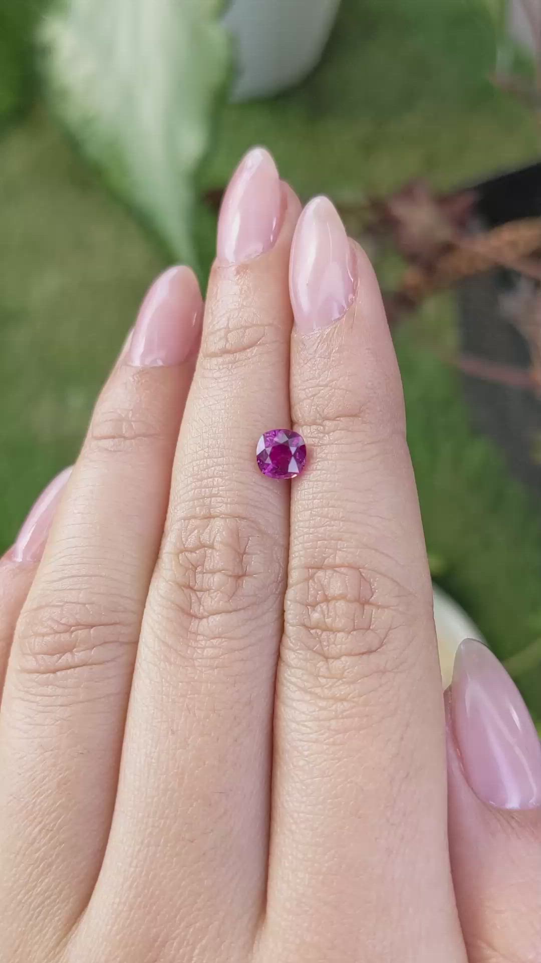 1.15 Ct. Purplish Pink Sapphire from Ceylon (Sri Lanka) Size Video