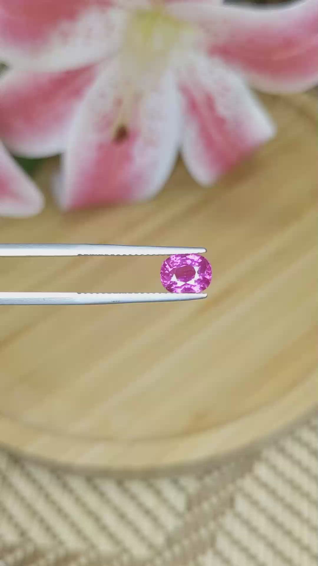 1.79 Ct. Pink Sapphire from Ceylon (Sri Lanka) Size Video