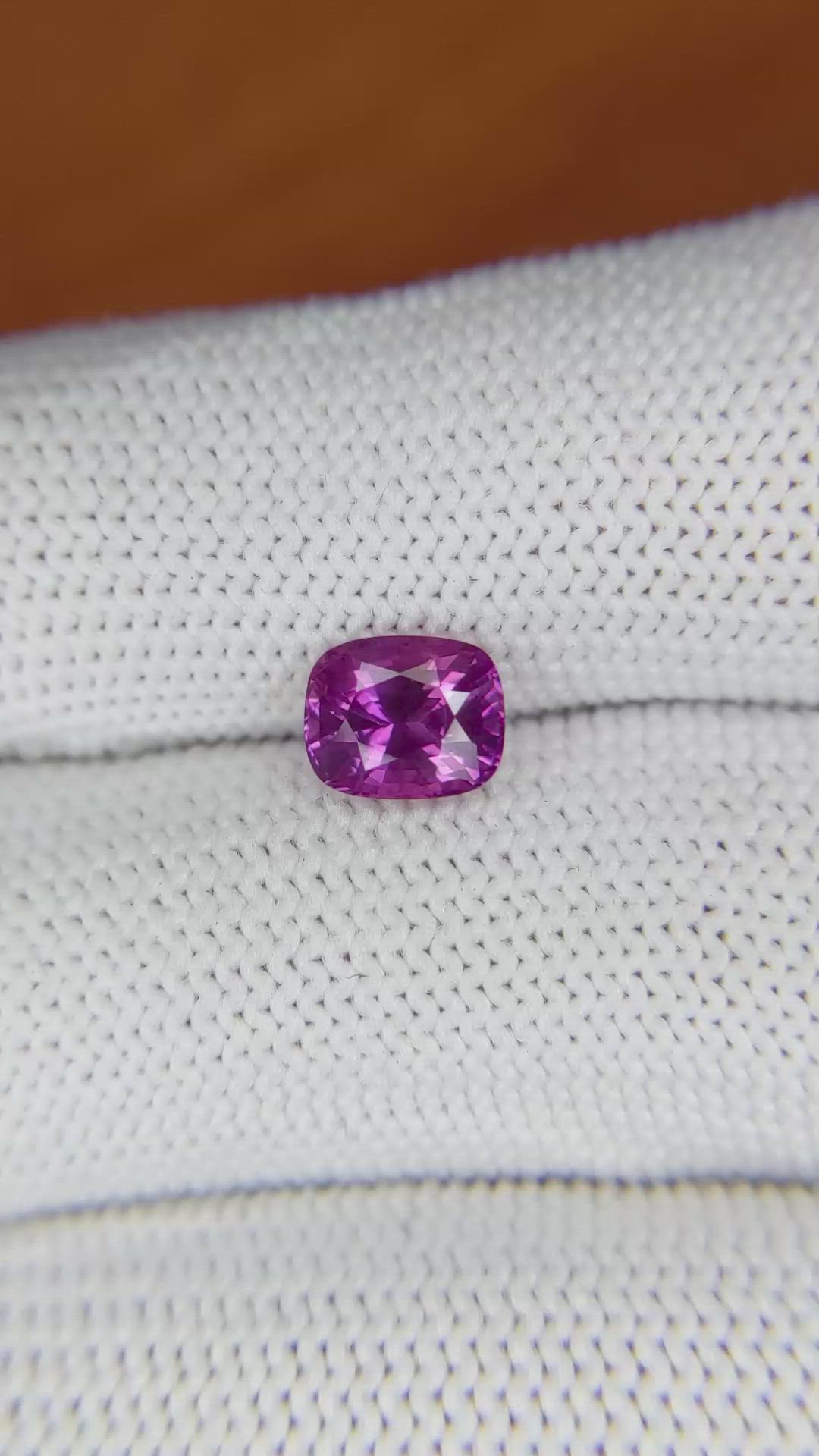1.56 Ct. Purplish Pink Sapphire from Ceylon (Sri Lanka) Size Video