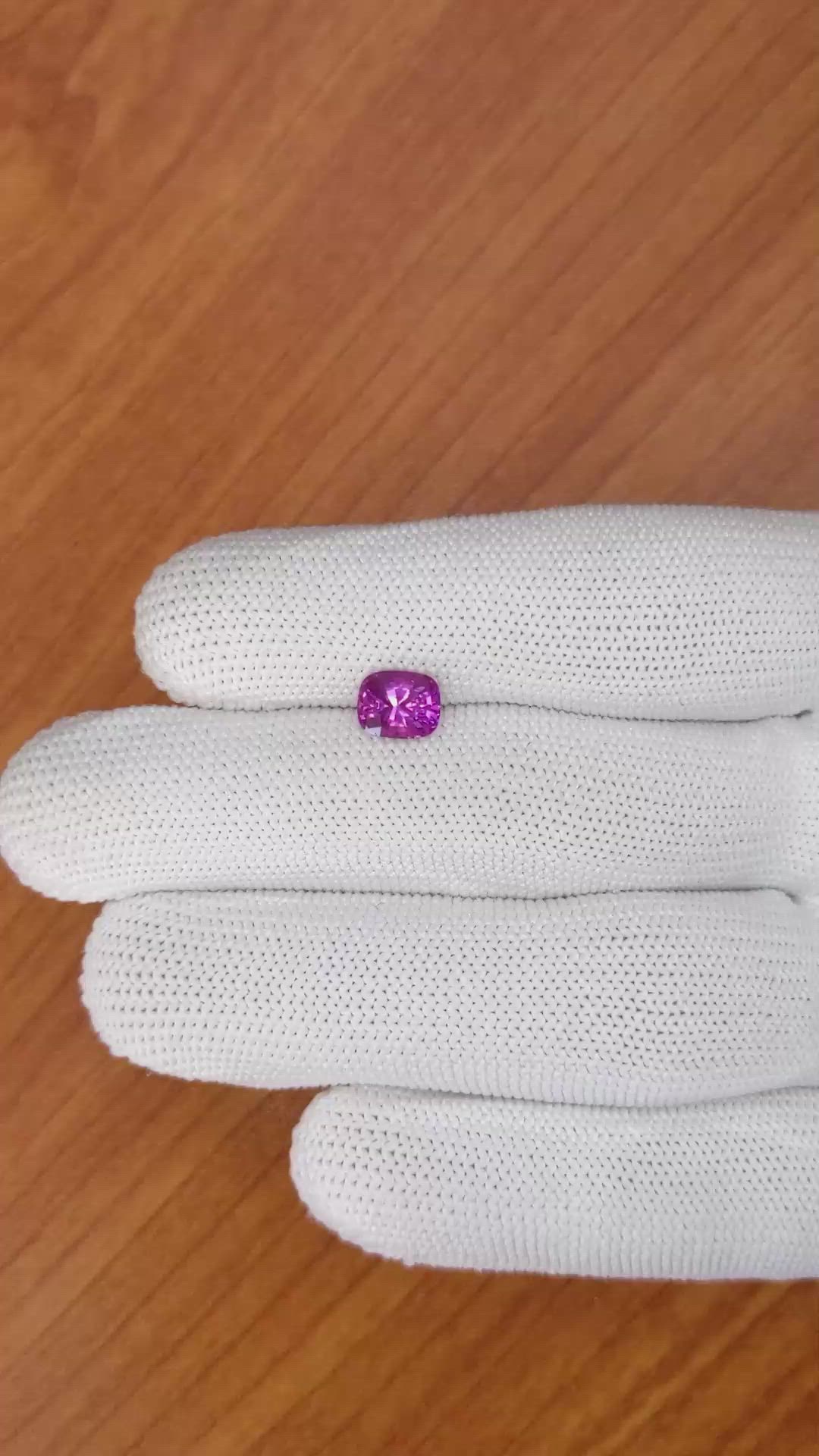 1.56 Ct. Purplish Pink Sapphire from Ceylon (Sri Lanka) Size Video