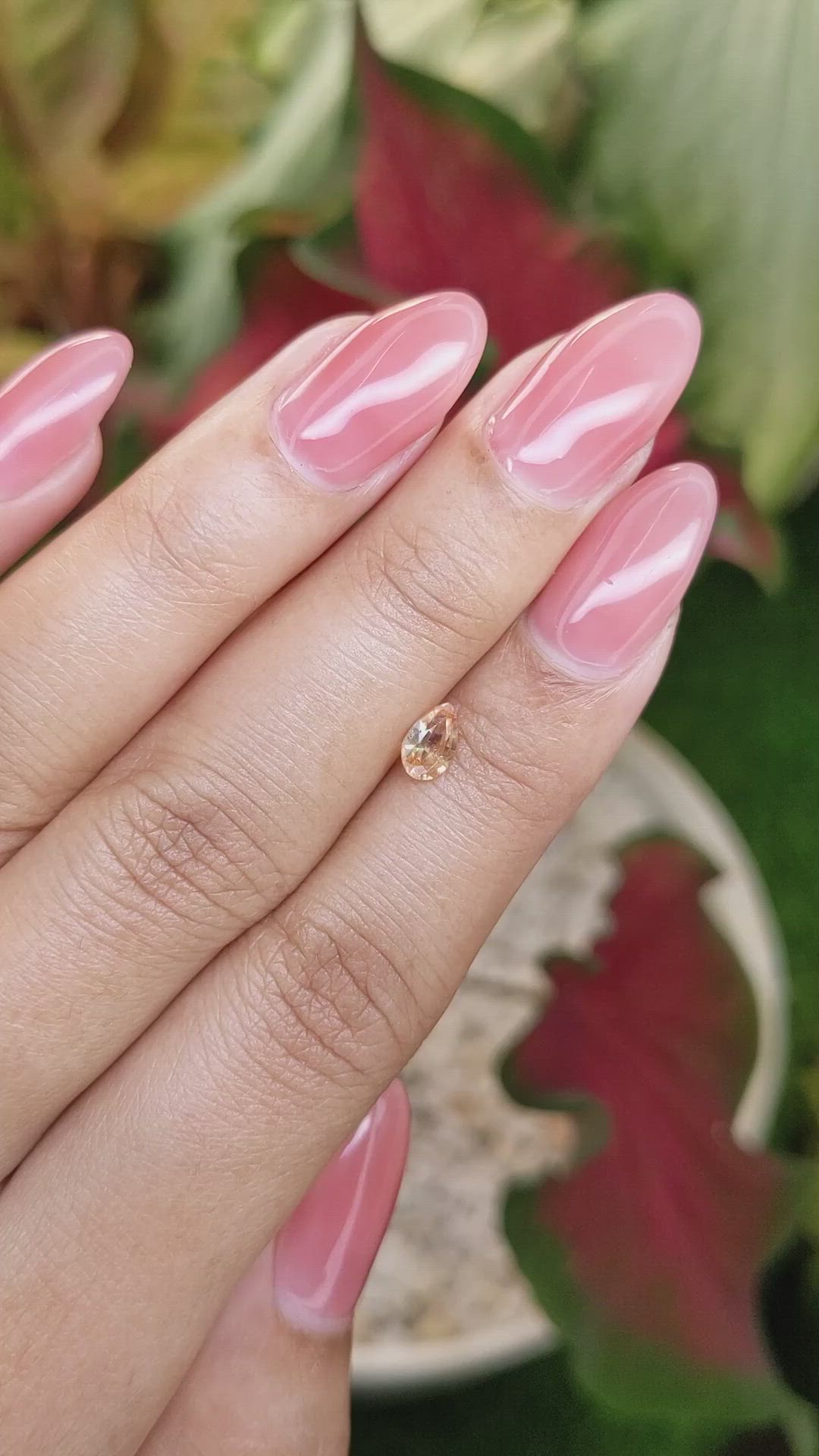 0.50 Ct. Padparadscha Sapphire from Ceylon (Sri Lanka) Size Video