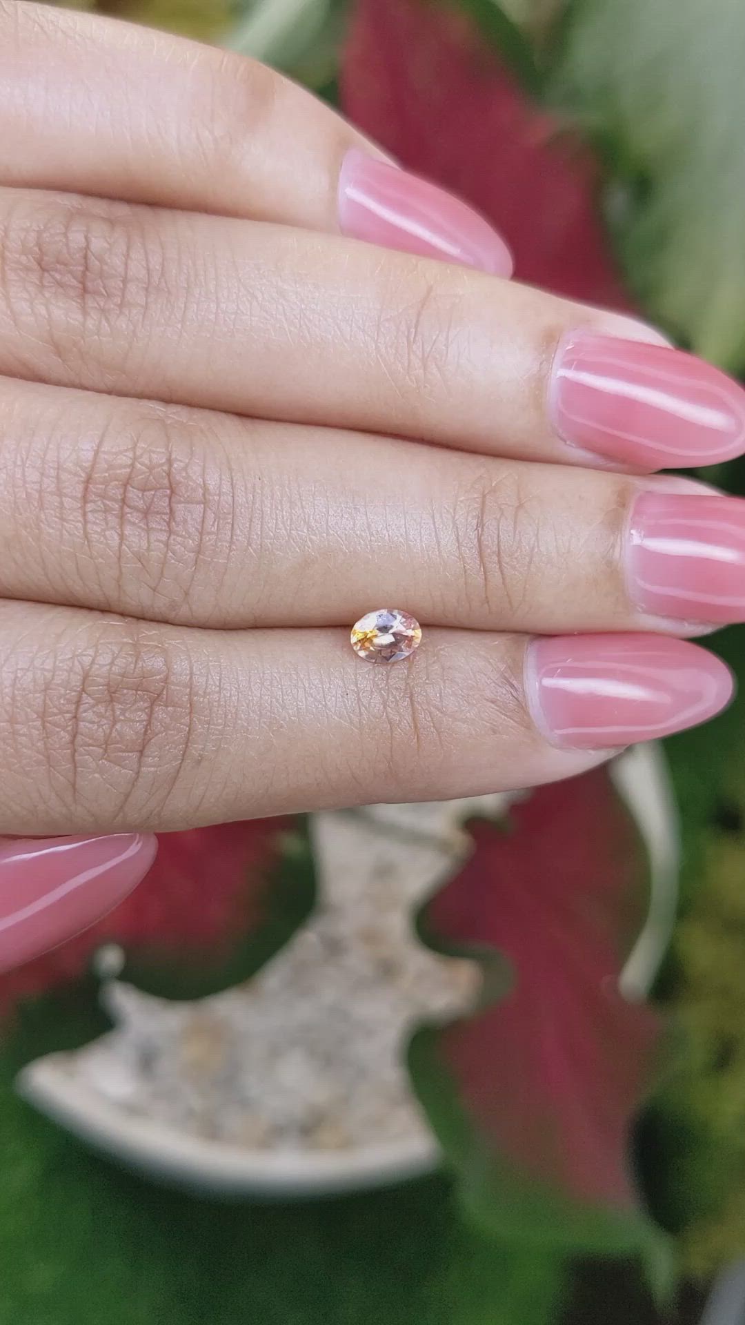 0.44 Ct. Padparadscha Sapphire from Ceylon (Sri Lanka) Size Video